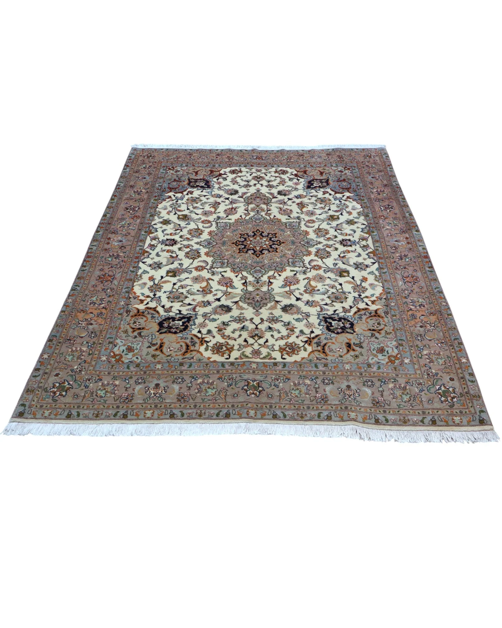 Tabriz Persian Rug — hand-knotted, 206 × 151 cm, Wool & Silk
