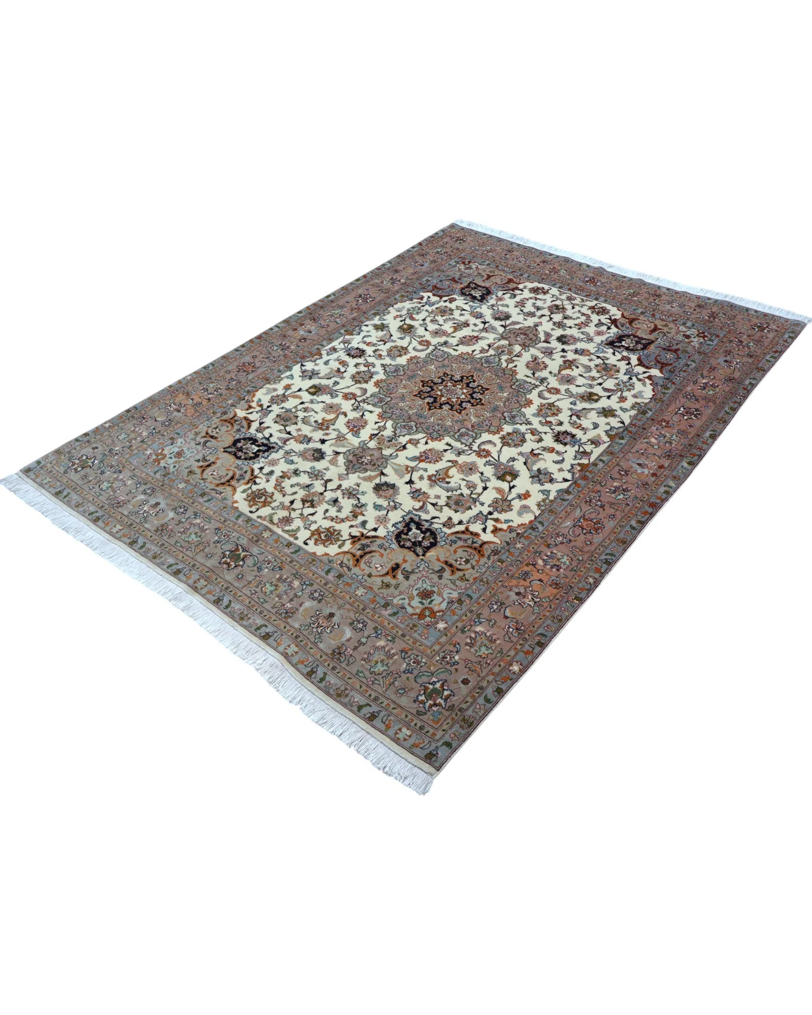 Tabriz Persian Rug — hand-knotted, 206 × 151 cm, Wool & Silk