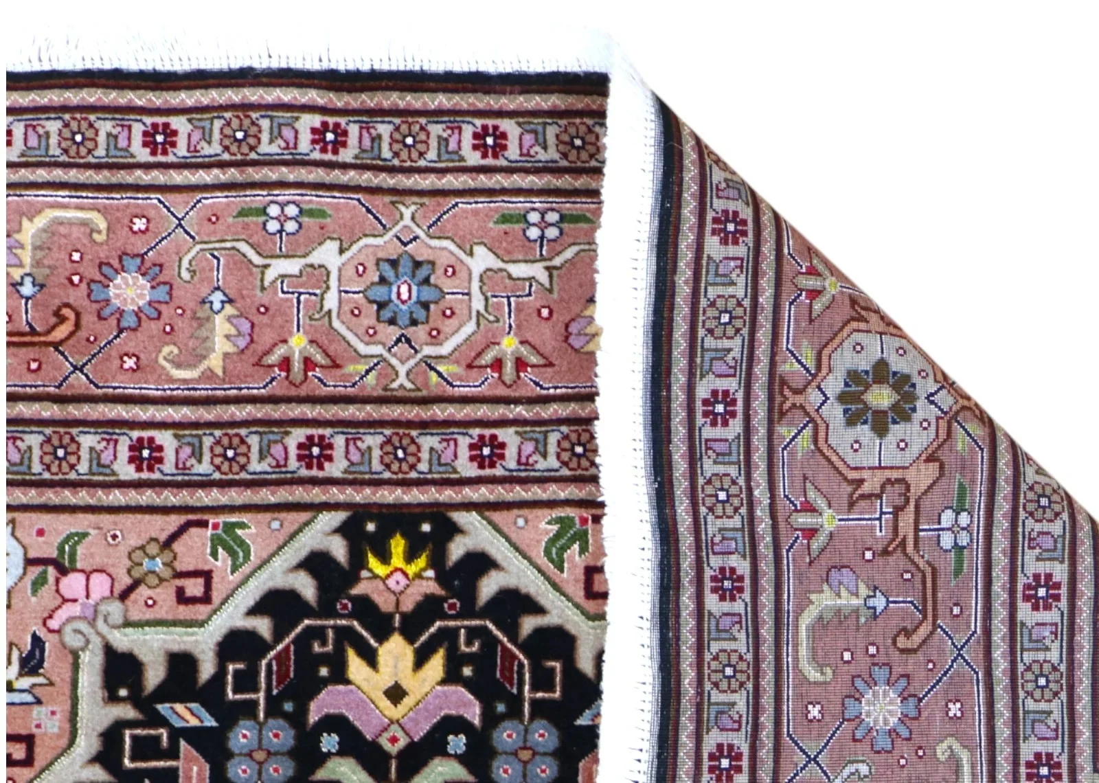 perserteppich-tabriz-202-x-136-cm-schurwolle-handgeknupft-floral-rueckseite Tabriz Persian Rug — hand-knotted, 202 × 136 cm, Wool & Silk