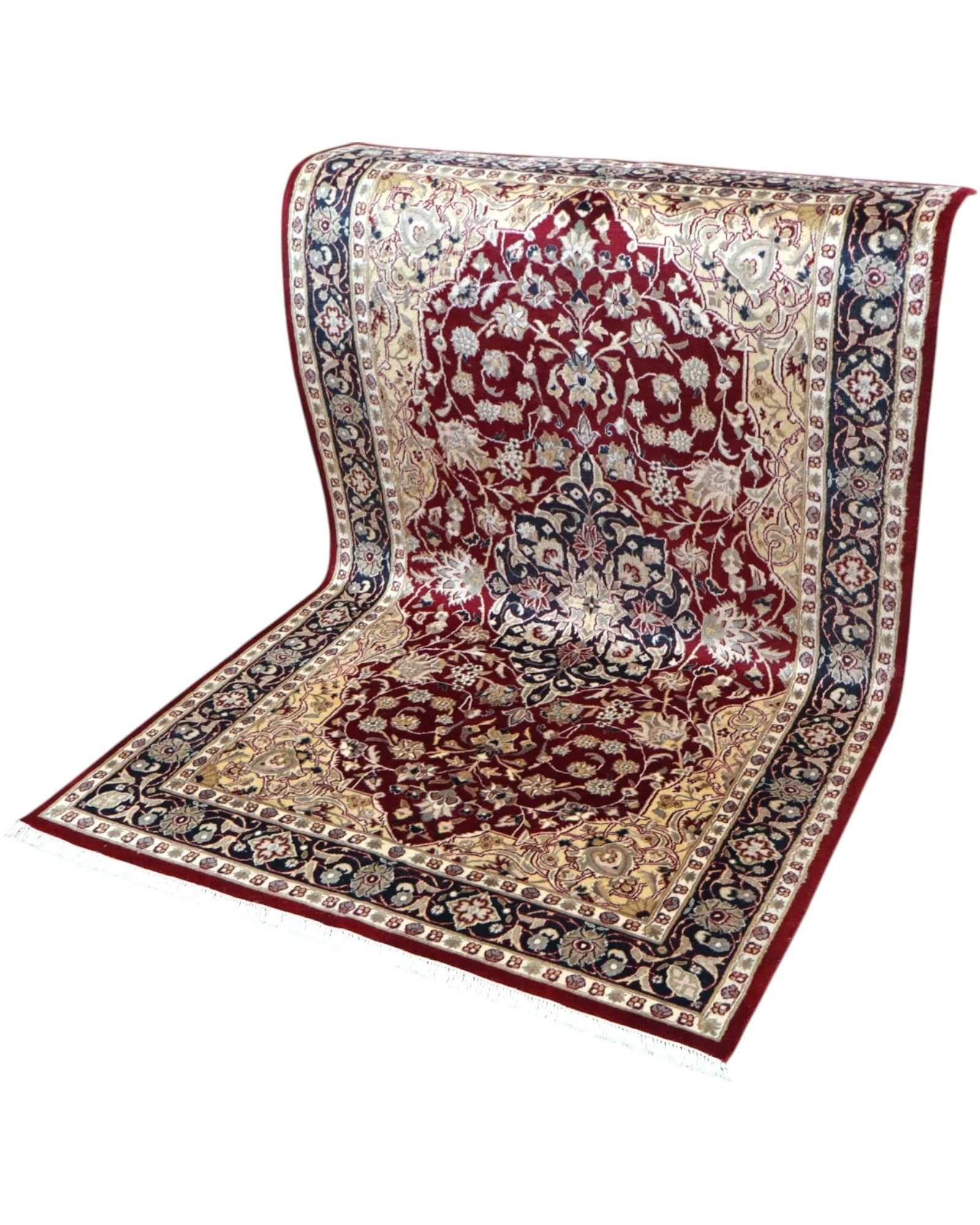 orientteppich-kashmir-220-x-140-cm-schurwolle-handgeknupft-floral-16 Kashmir Indian Rug 220 × 140 cm, Wool, hand-knotted