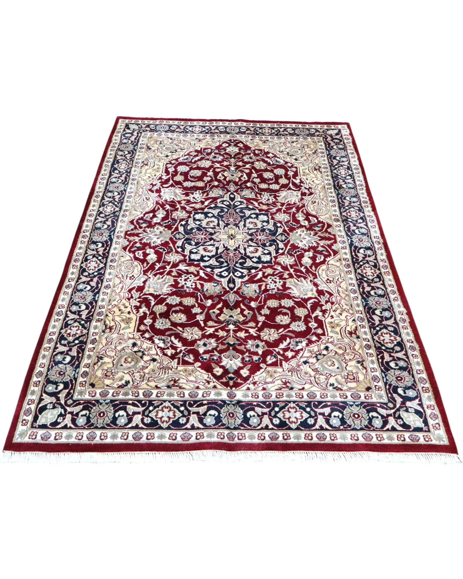 orientteppich-kashmir-220-x-140-cm-schurwolle-handgeknupft-floral-20 Kashmir Indian Rug 220 × 140 cm, Wool, hand-knotted