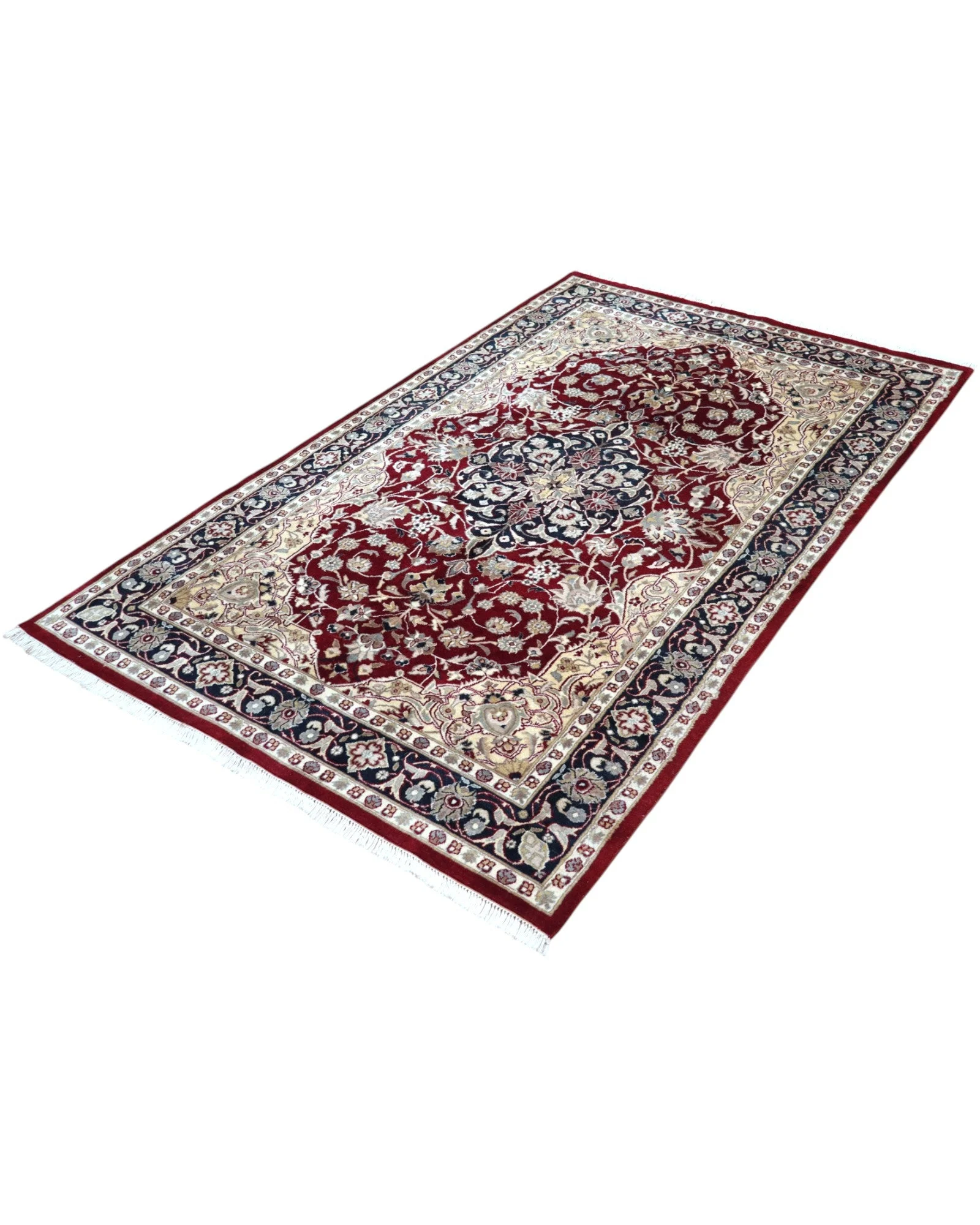orientteppich-kashmir-220-x-140-cm-schurwolle-handgeknupft-floral-26 Kashmir Indian Rug 220 × 140 cm, Wool, hand-knotted