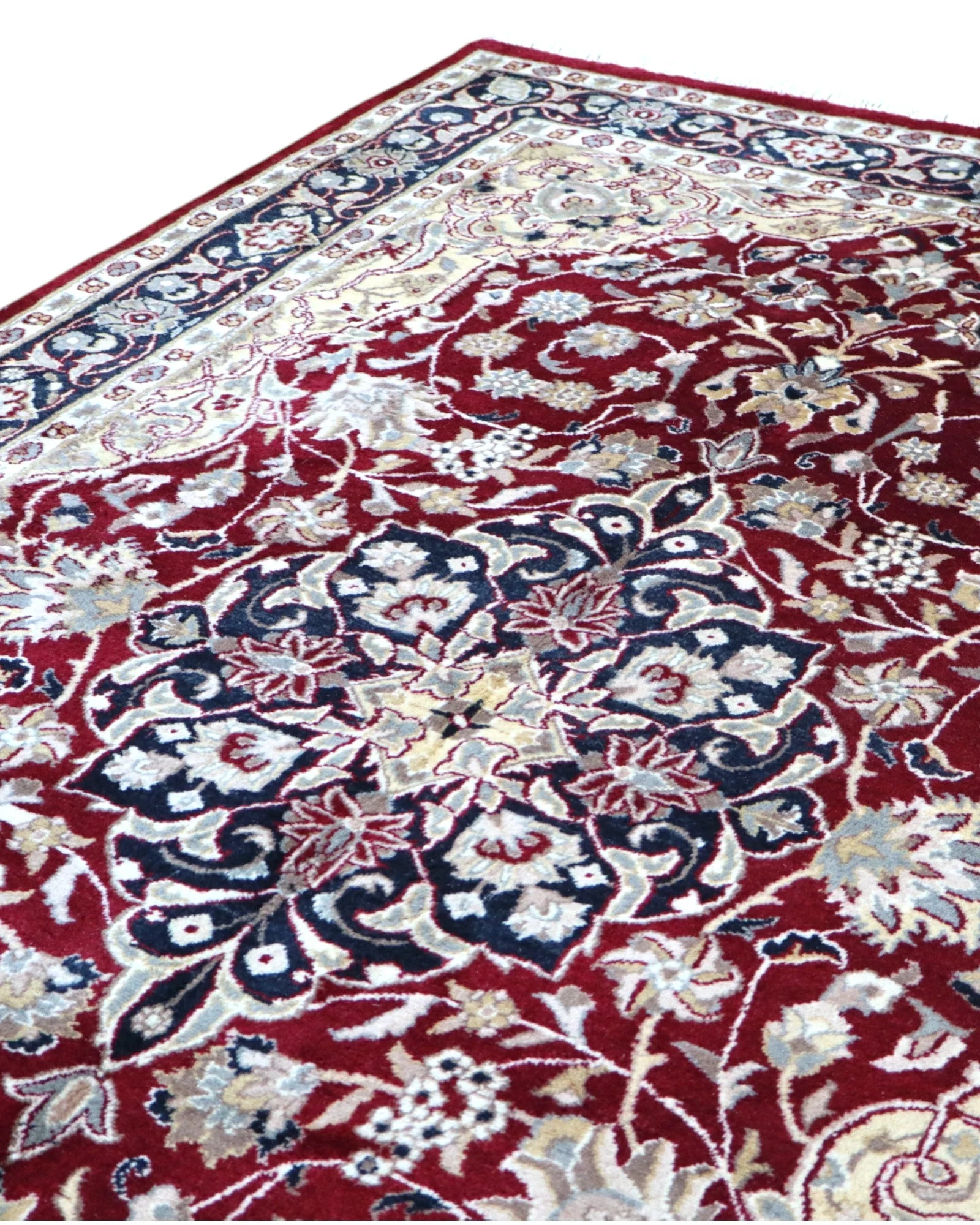 orientteppich-kashmir-220-x-140-cm-schurwolle-handgeknupft-floral-31 Kashmir Indian Rug 220 × 140 cm, Wool, hand-knotted
