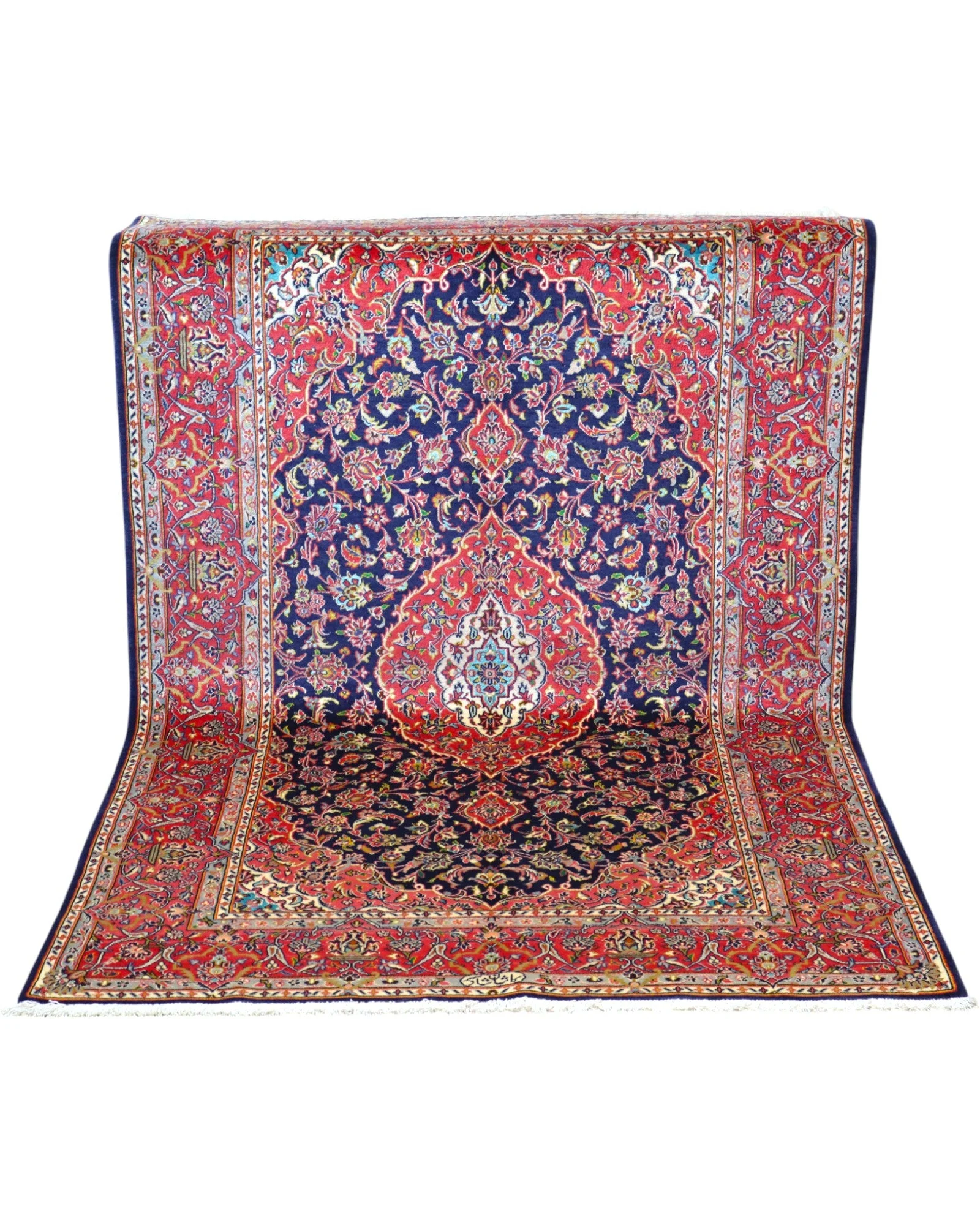 Kashan Persian Rug 225 × 142 cm, Wool & Silk, hand-knotted