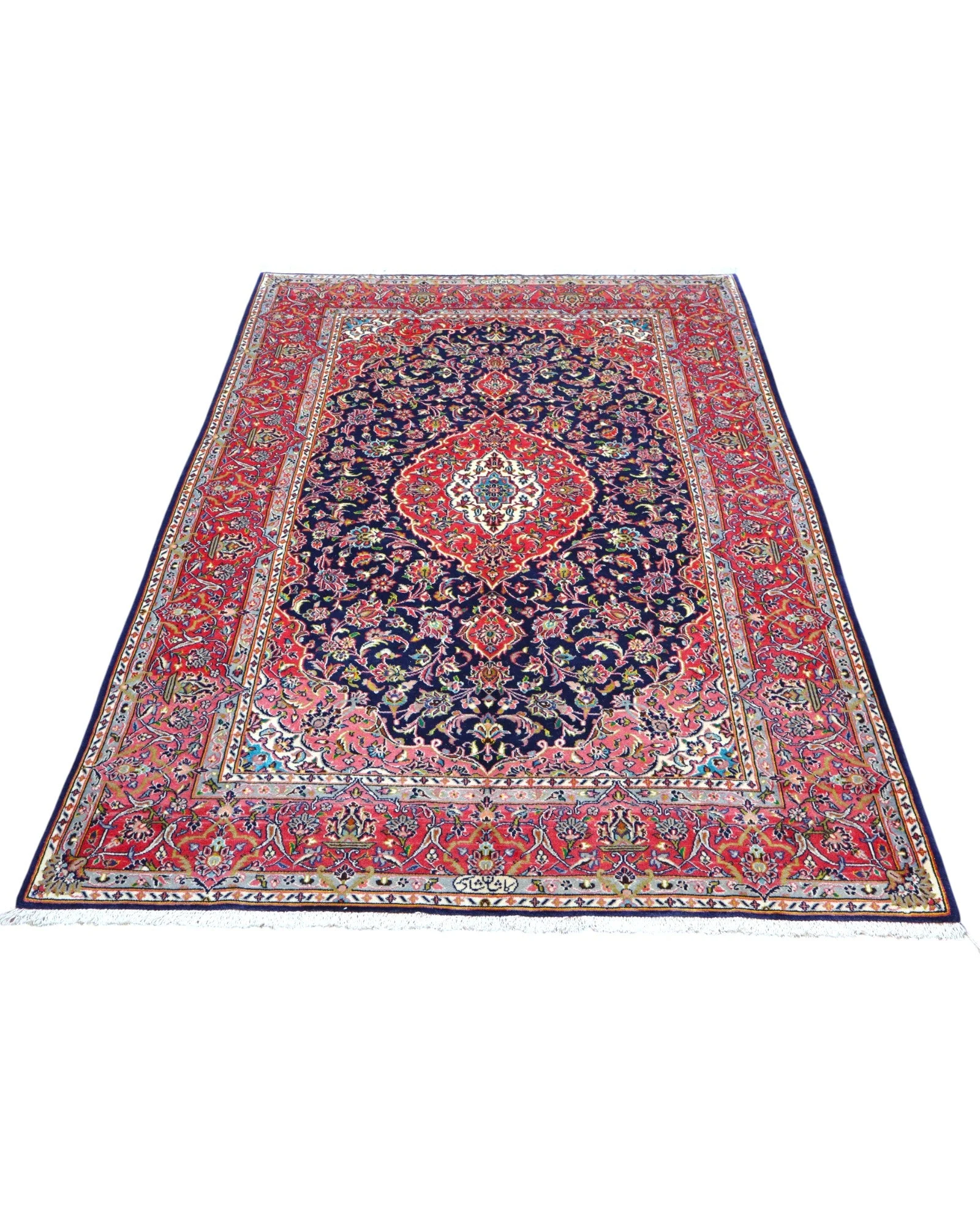 Kashan Persian Rug 225 × 142 cm, Wool & Silk, hand-knotted