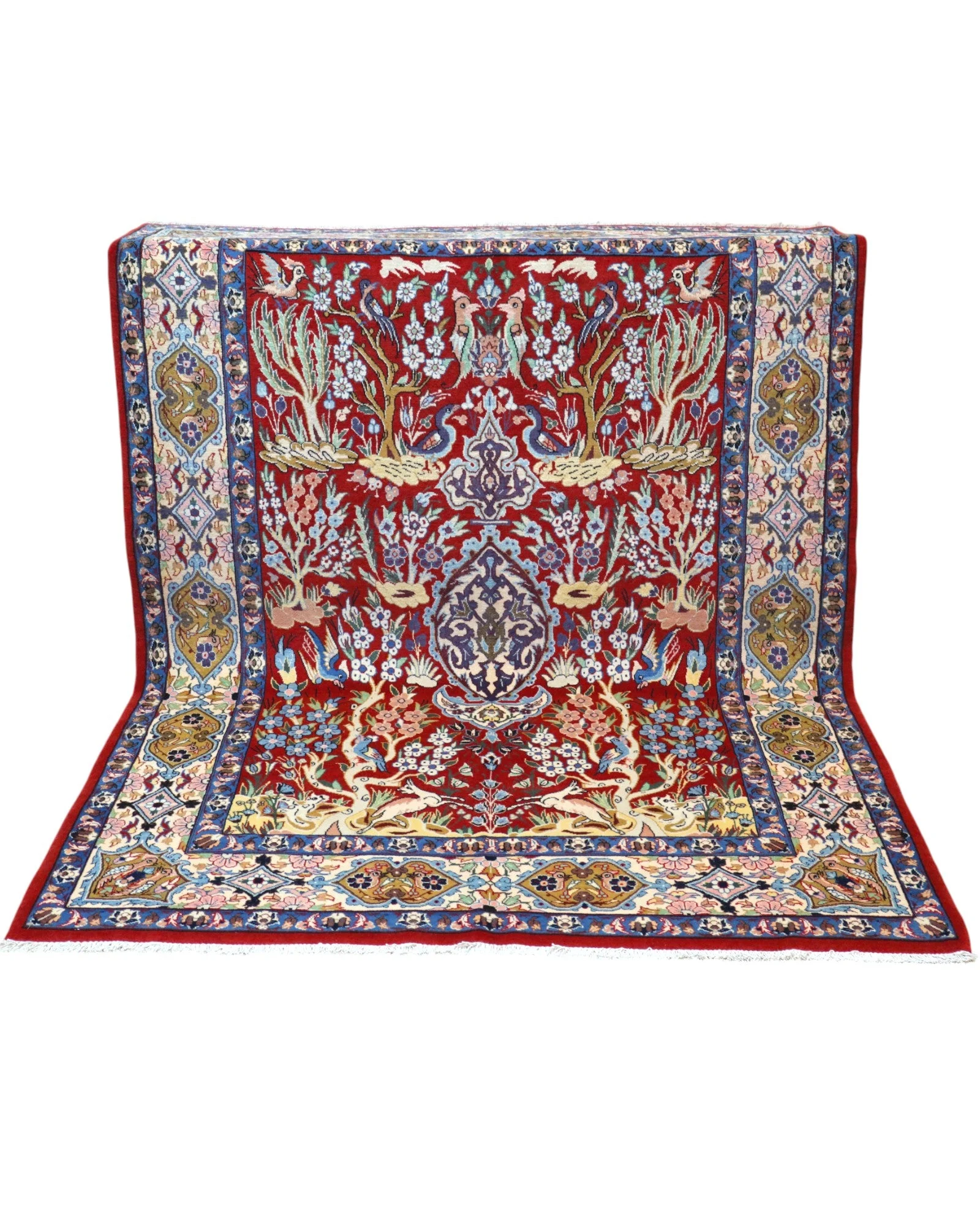 Hand-Knotted Wool Isfahan Persian Rug, 225 × 155 cm