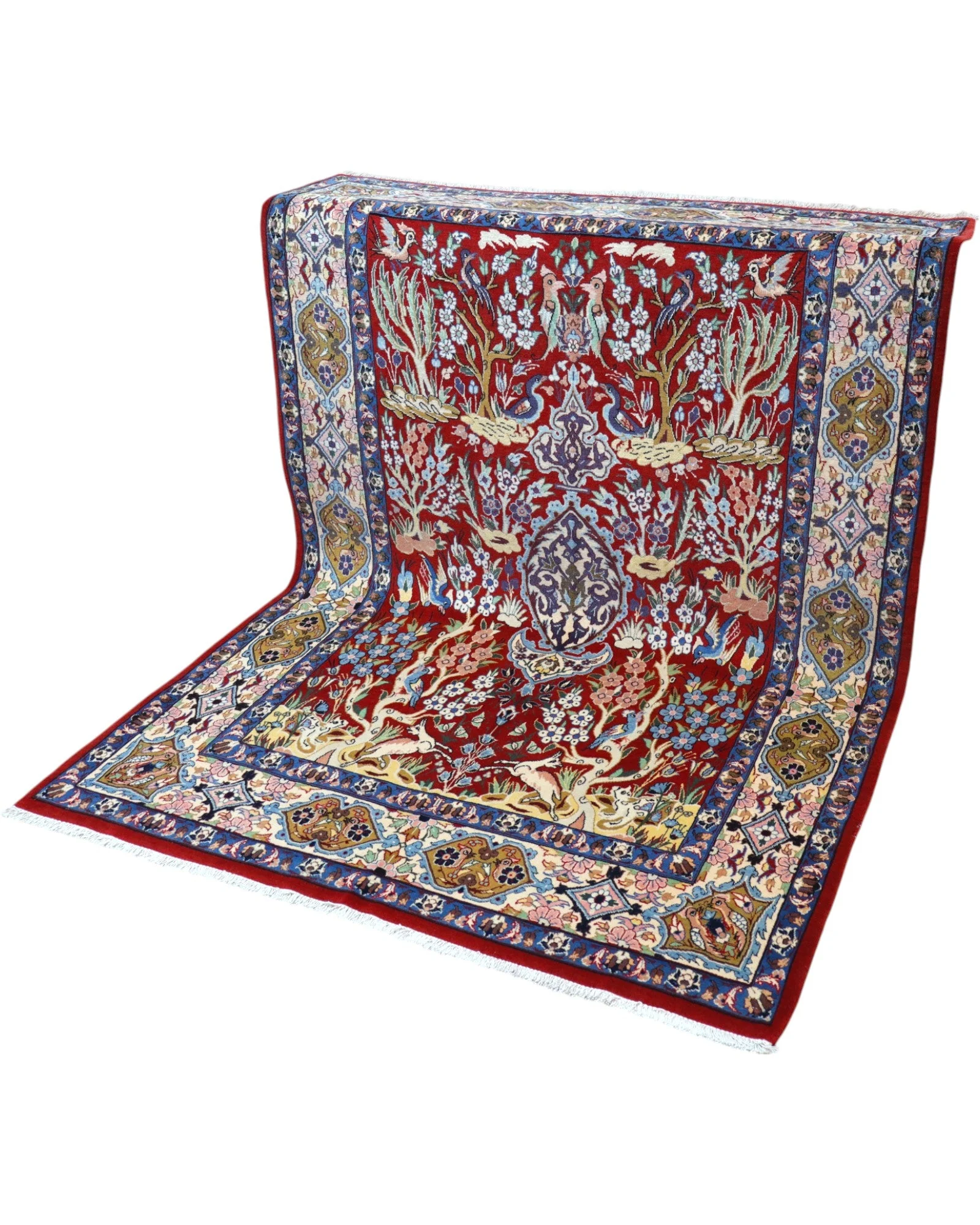 Hand-Knotted Wool Isfahan Persian Rug, 225 × 155 cm