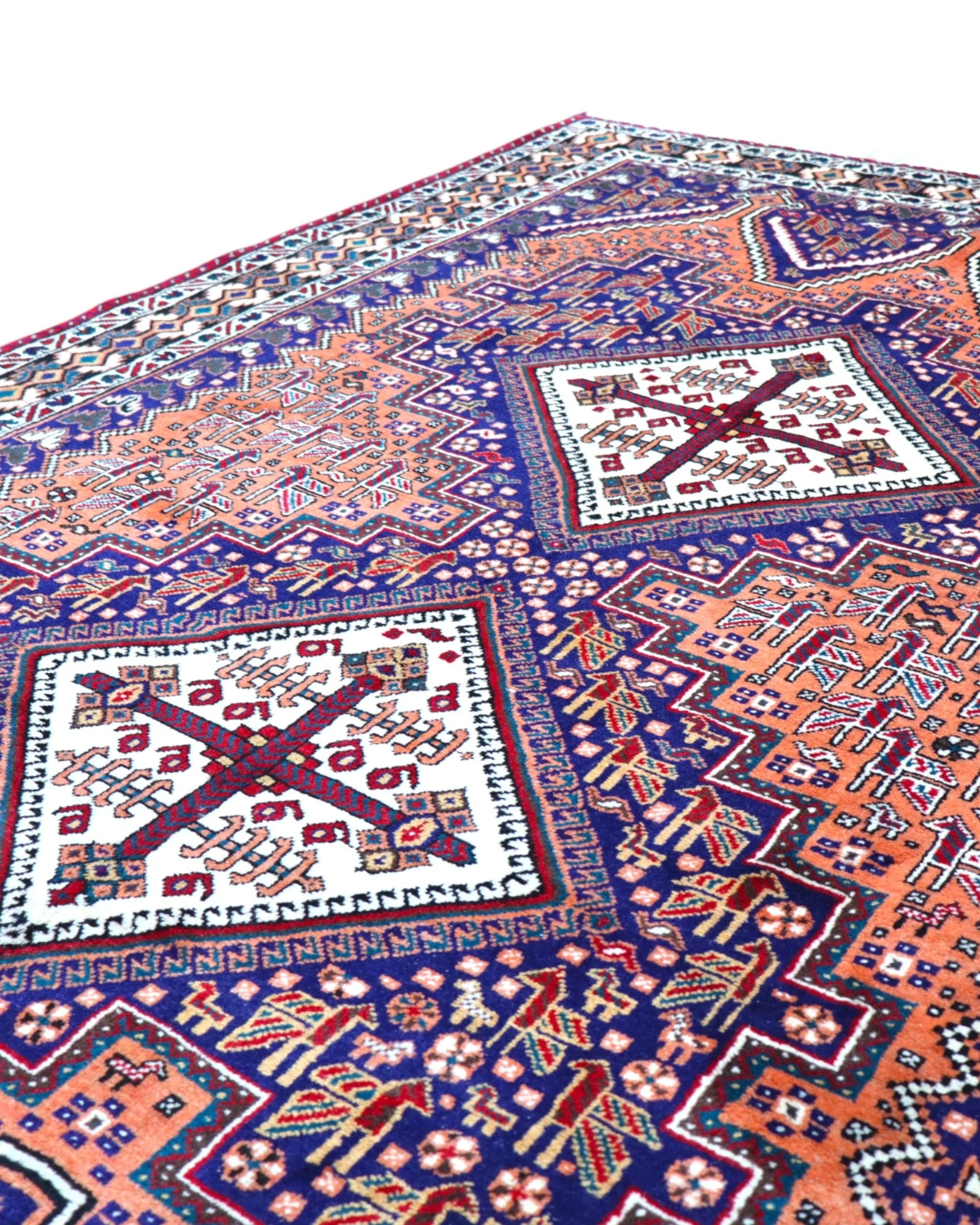 perserteppich-afshar-208-x-150-cm-schurwolle-handgeknupft-antik-43 Afshar Persian Rug — hand-knotted, 208 × 150 cm, Wool