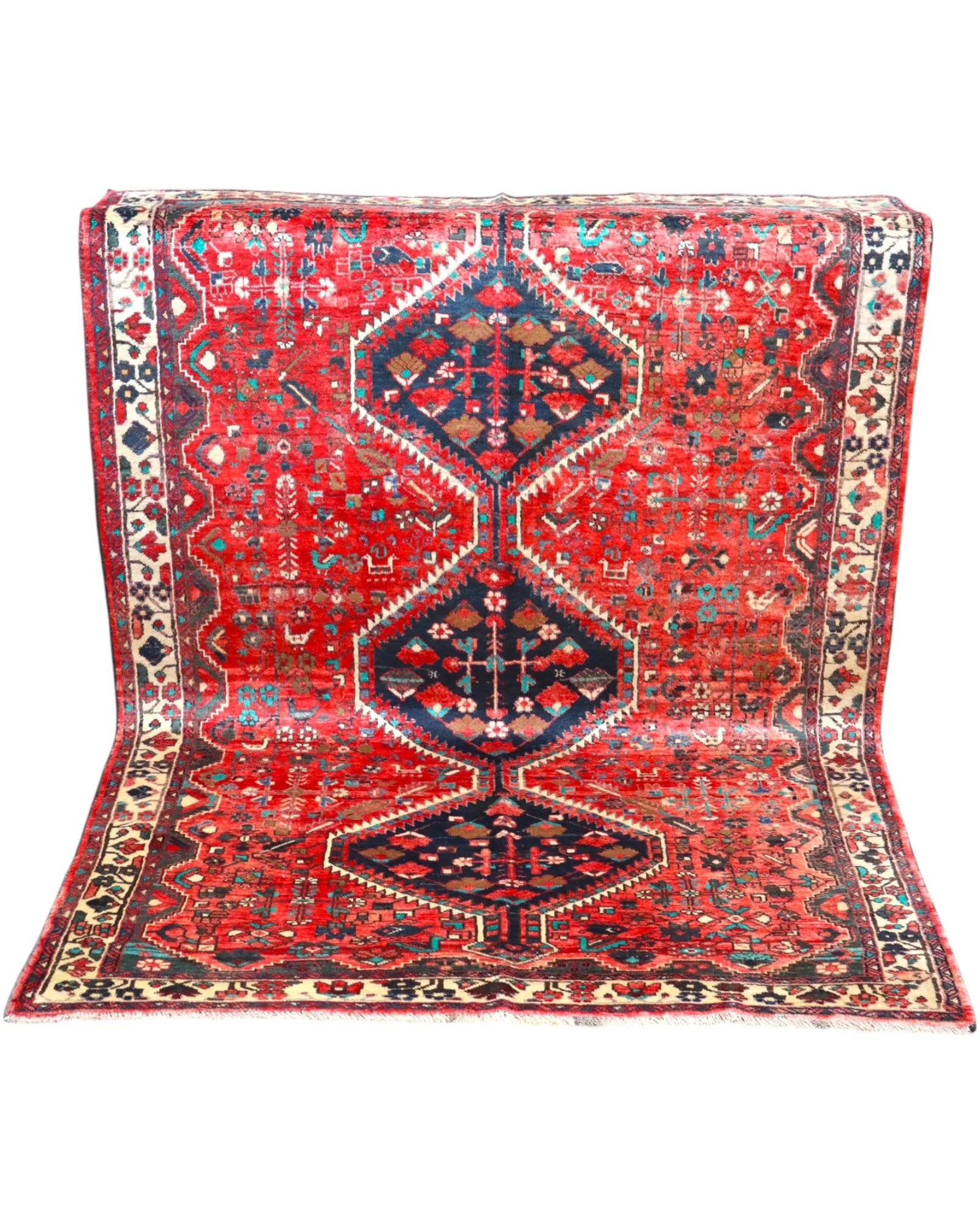 Hand-Knotted Wool Hamadan Persian Rug, 210 × 160 cm