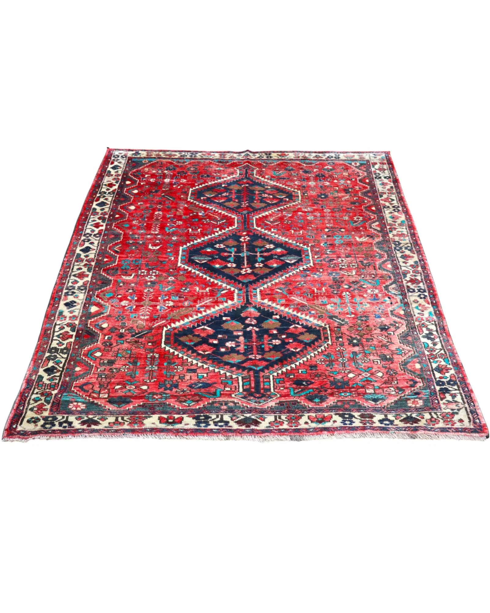 Hand-Knotted Wool Hamadan Persian Rug, 210 × 160 cm