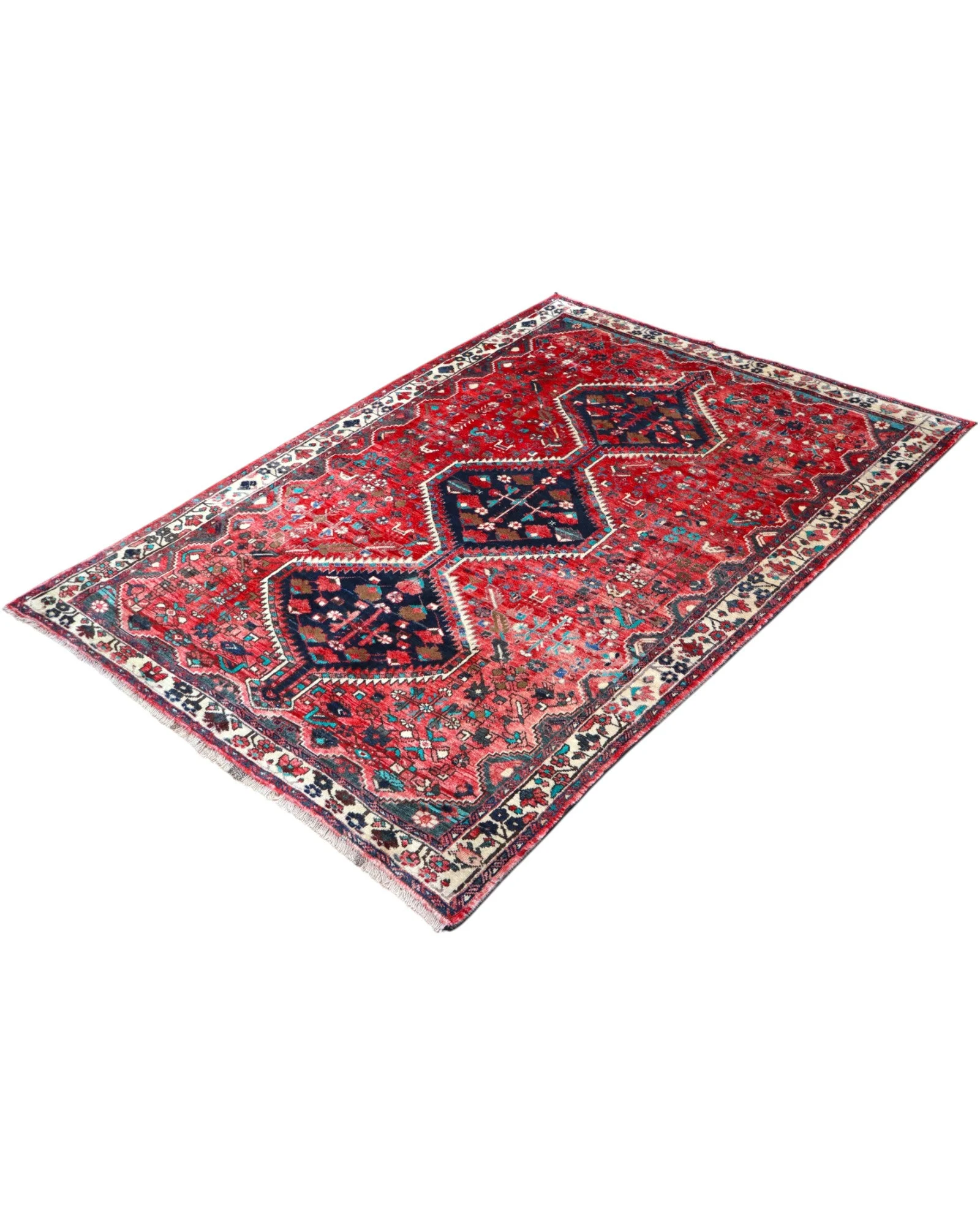 Hand-Knotted Wool Hamadan Persian Rug, 210 × 160 cm