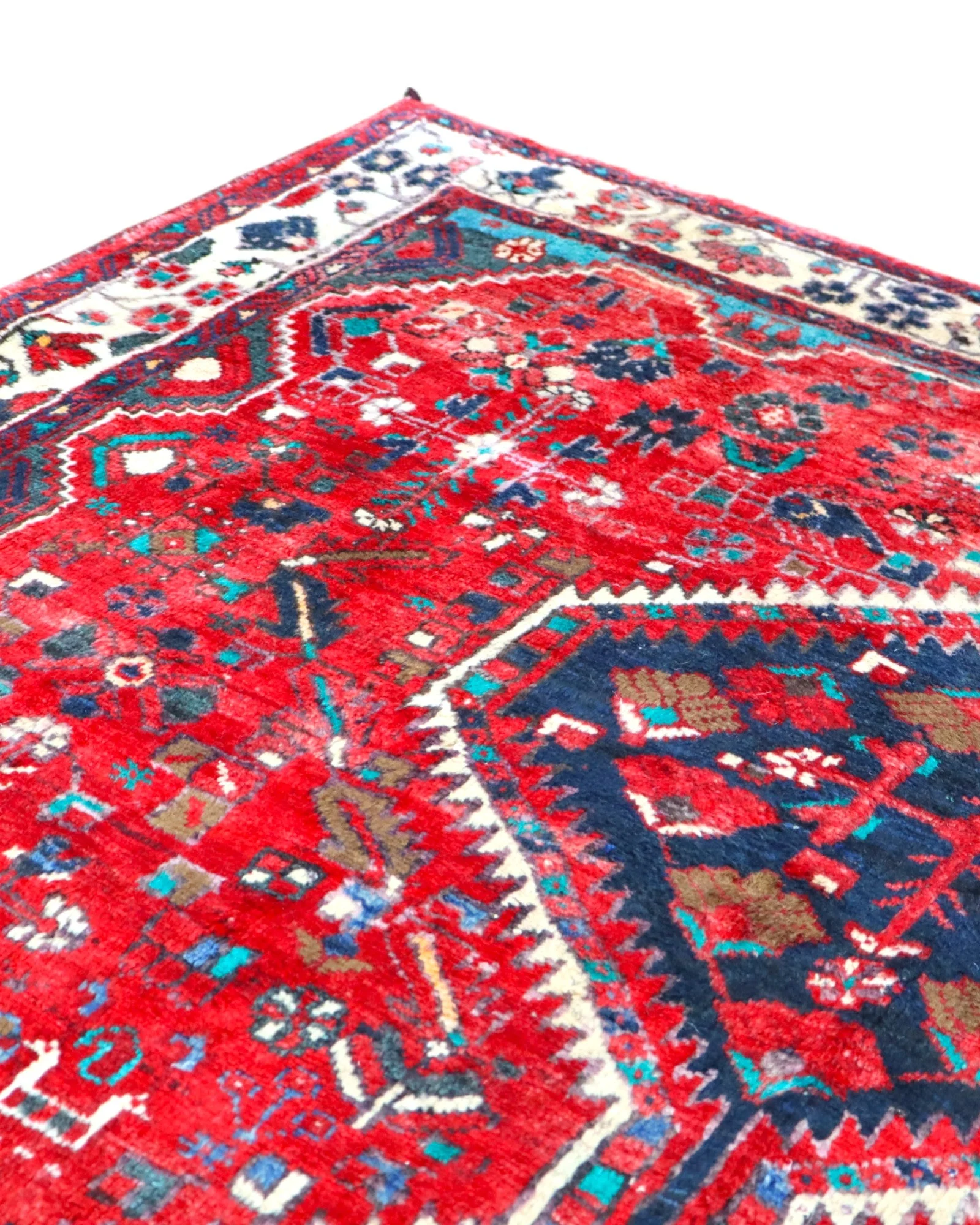 Hand-Knotted Wool Hamadan Persian Rug, 210 × 160 cm