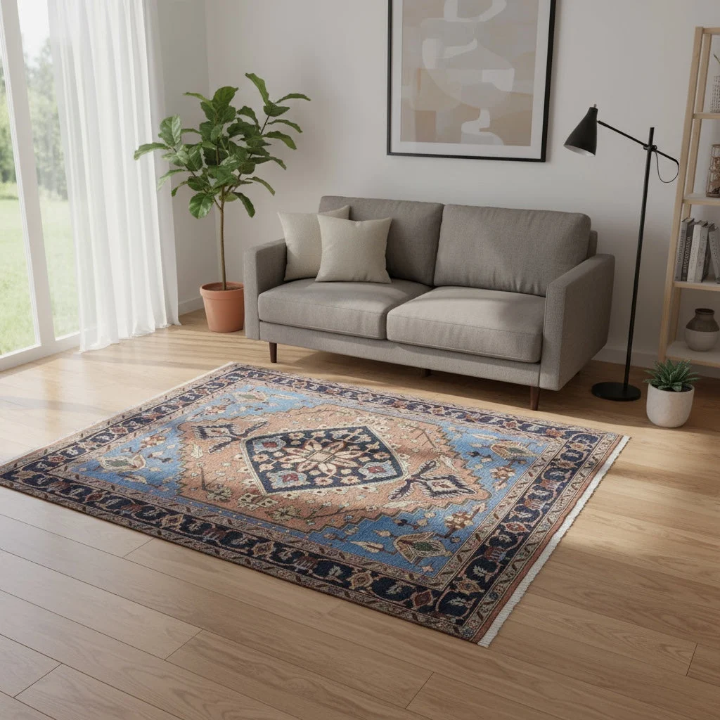perserteppich-heriz-210-x-160-cm-schurwolle-handgeknupft-11 Hand-Knotted Wool Heriz Persian Rug, 210 × 160 cm