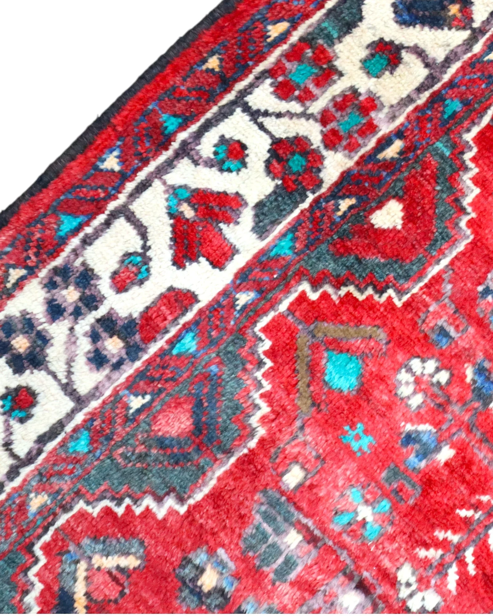 Hand-Knotted Wool Hamadan Persian Rug, 210 × 160 cm