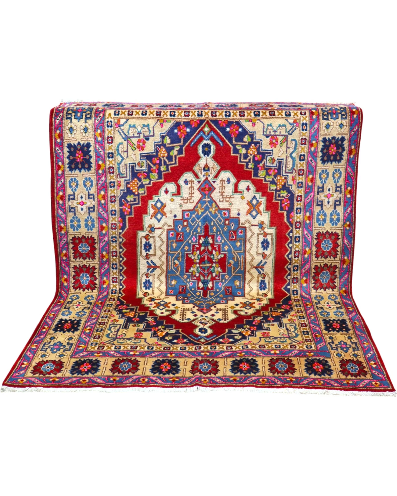 Hand-Knotted Wool Tabriz Persian Rug, 209 × 153 cm