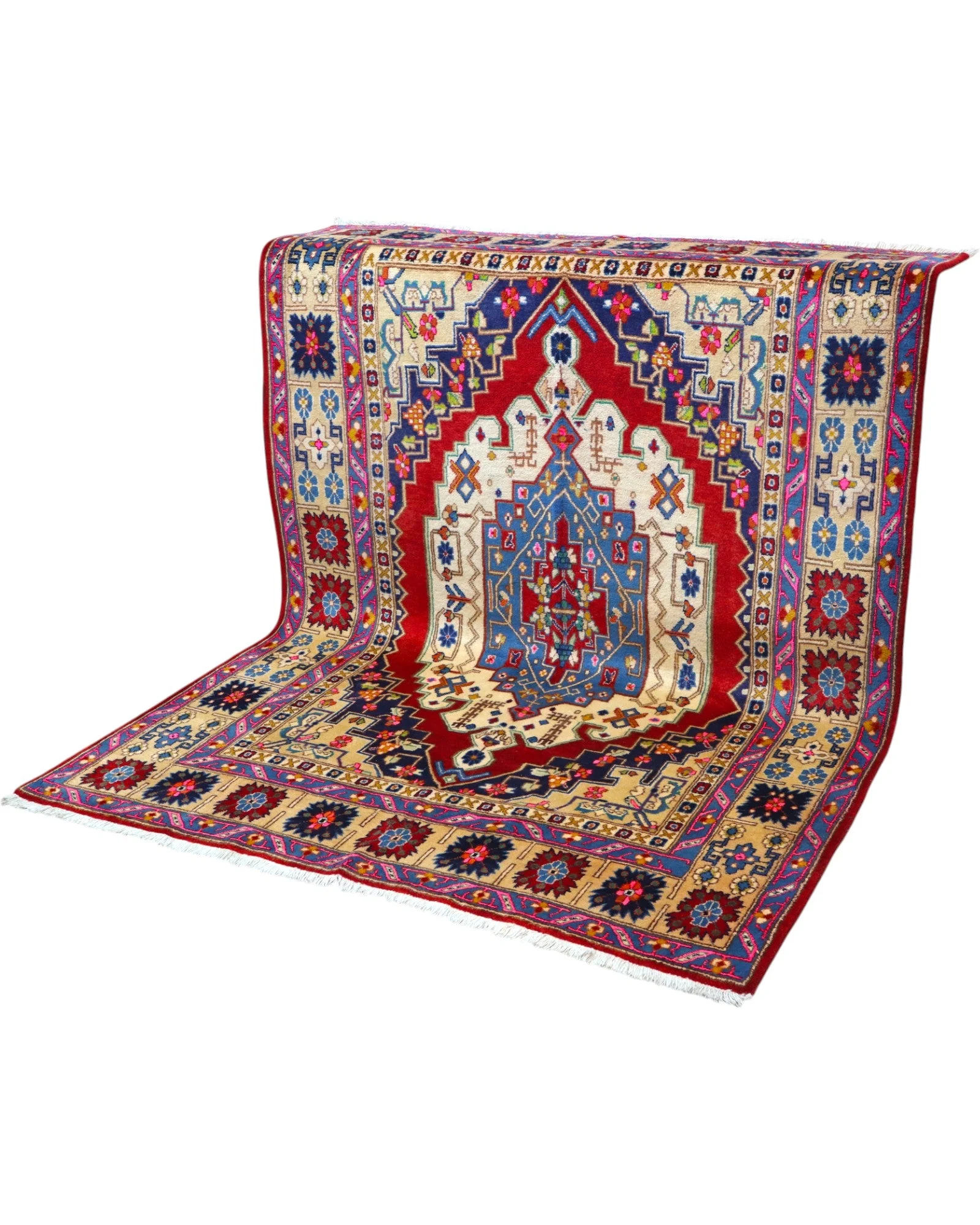 Hand-Knotted Wool Tabriz Persian Rug, 209 × 153 cm