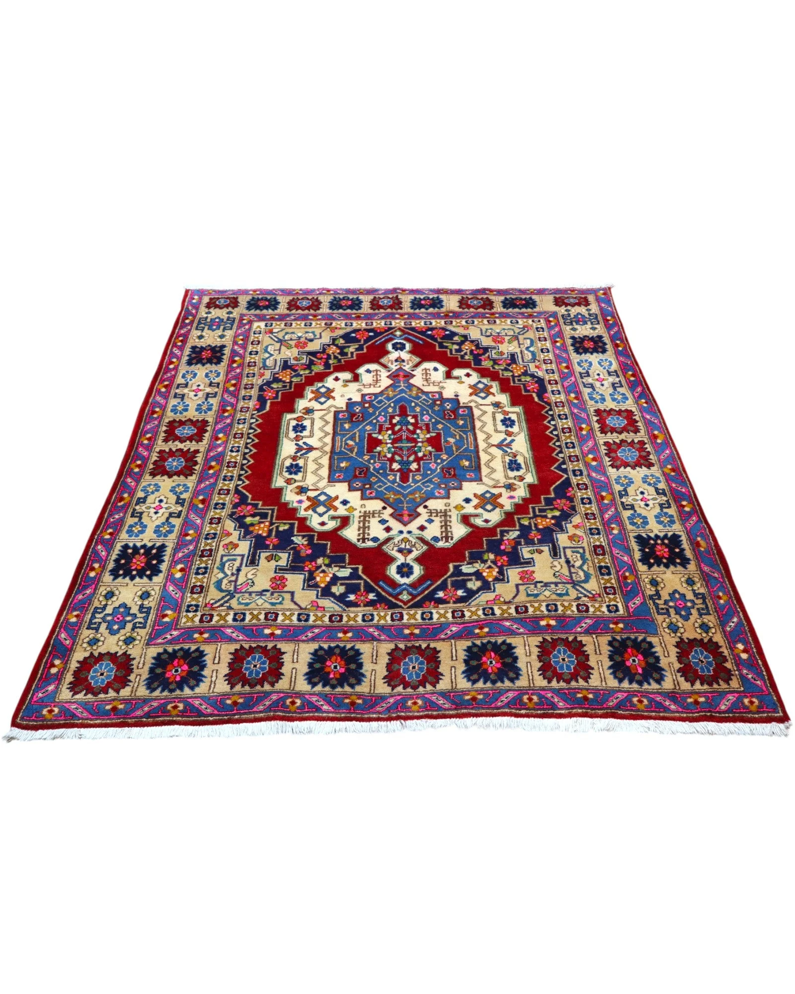 Hand-Knotted Wool Tabriz Persian Rug, 209 × 153 cm