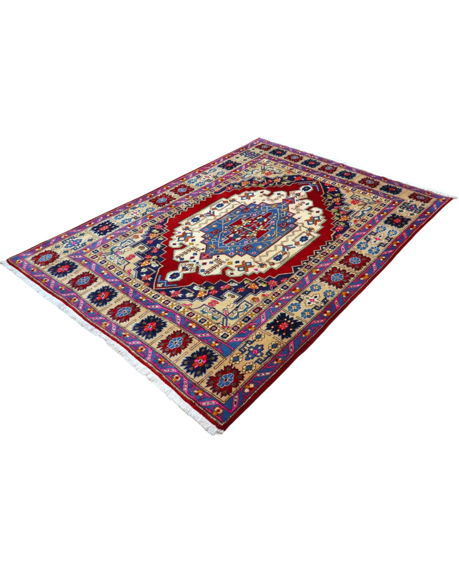Hand-Knotted Wool Tabriz Persian Rug, 209 × 153 cm