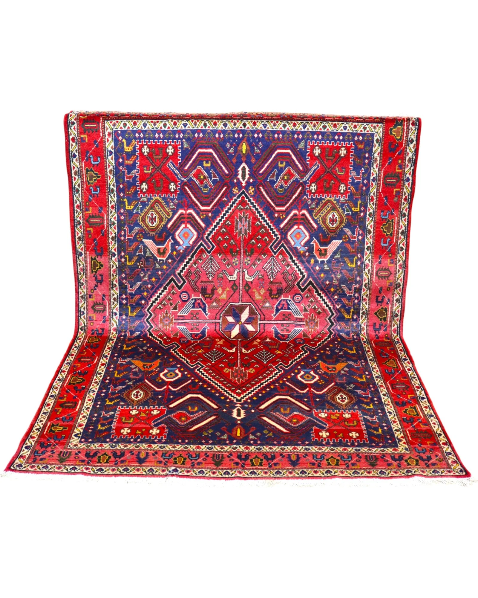perserteppich-afshar-210-x-148-cm-schurwolle-handgeknupft-blau-48 Hand-Knotted Wool Afshar Persian Rug, 210 × 148 cm