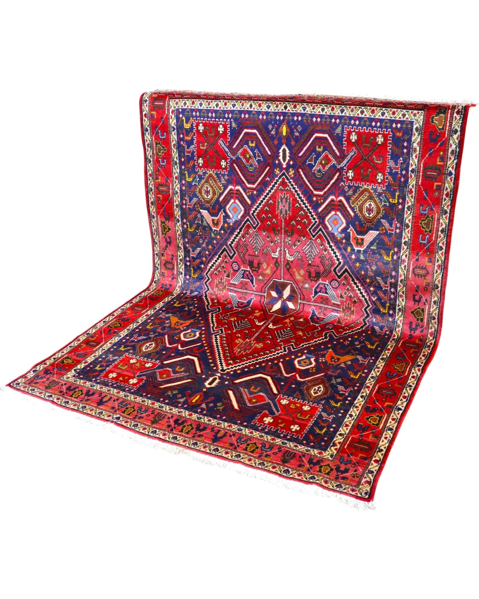 perserteppich-afshar-210-x-148-cm-schurwolle-handgeknupft-blau-56 Hand-Knotted Wool Afshar Persian Rug, 210 × 148 cm