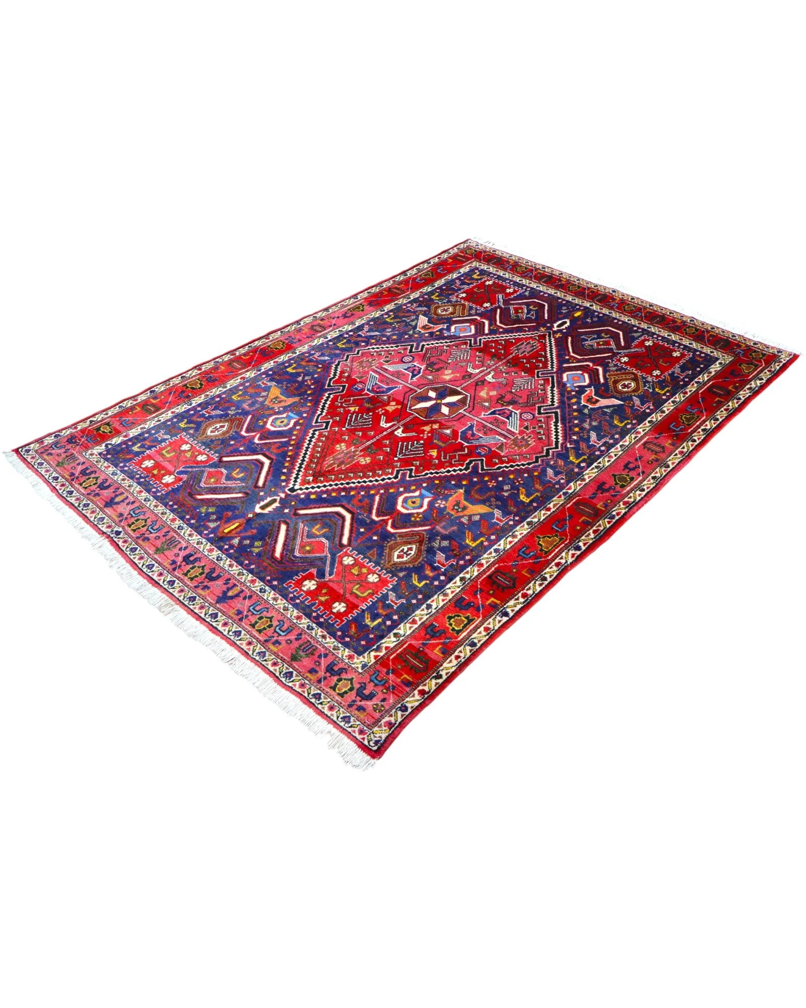 perserteppich-afshar-210-x-148-cm-schurwolle-handgeknupft-blau-66 Hand-Knotted Wool Afshar Persian Rug, 210 × 148 cm