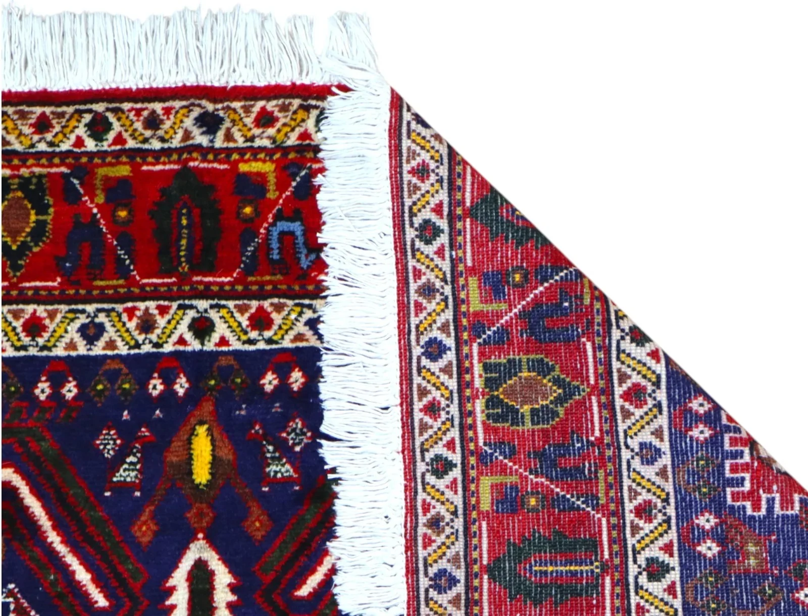 perserteppich-afshar-210-x-148-cm-schurwolle-handgeknupft-blau-rueckseite Hand-Knotted Wool Afshar Persian Rug, 210 × 148 cm