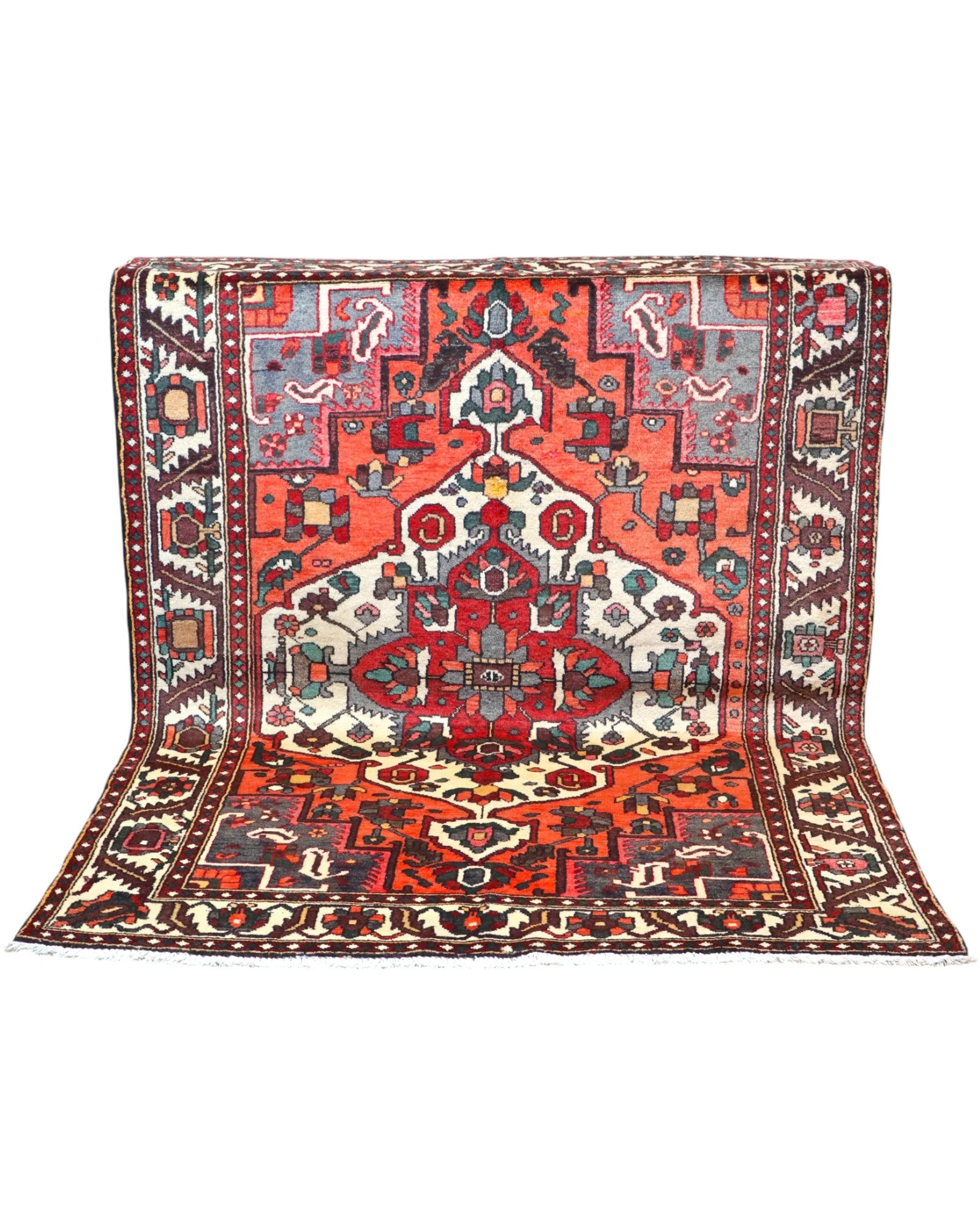 Hand-Knotted Wool Persian Rug, 202 × 155 cm
