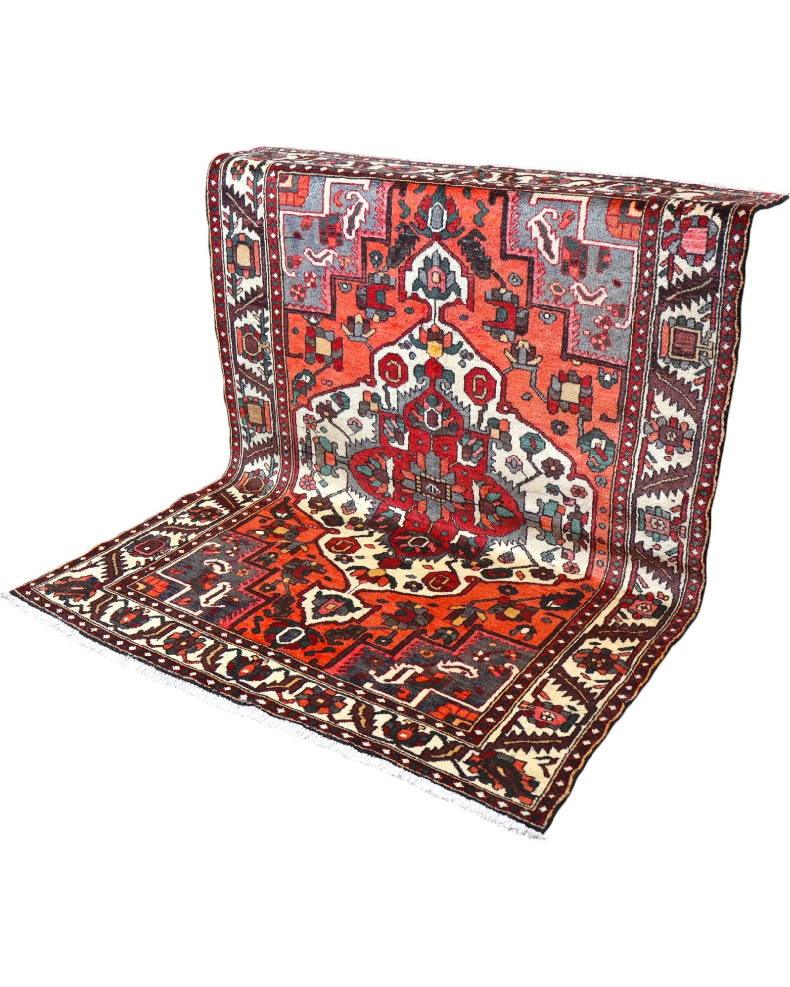 Hand-Knotted Wool Persian Rug, 202 × 155 cm