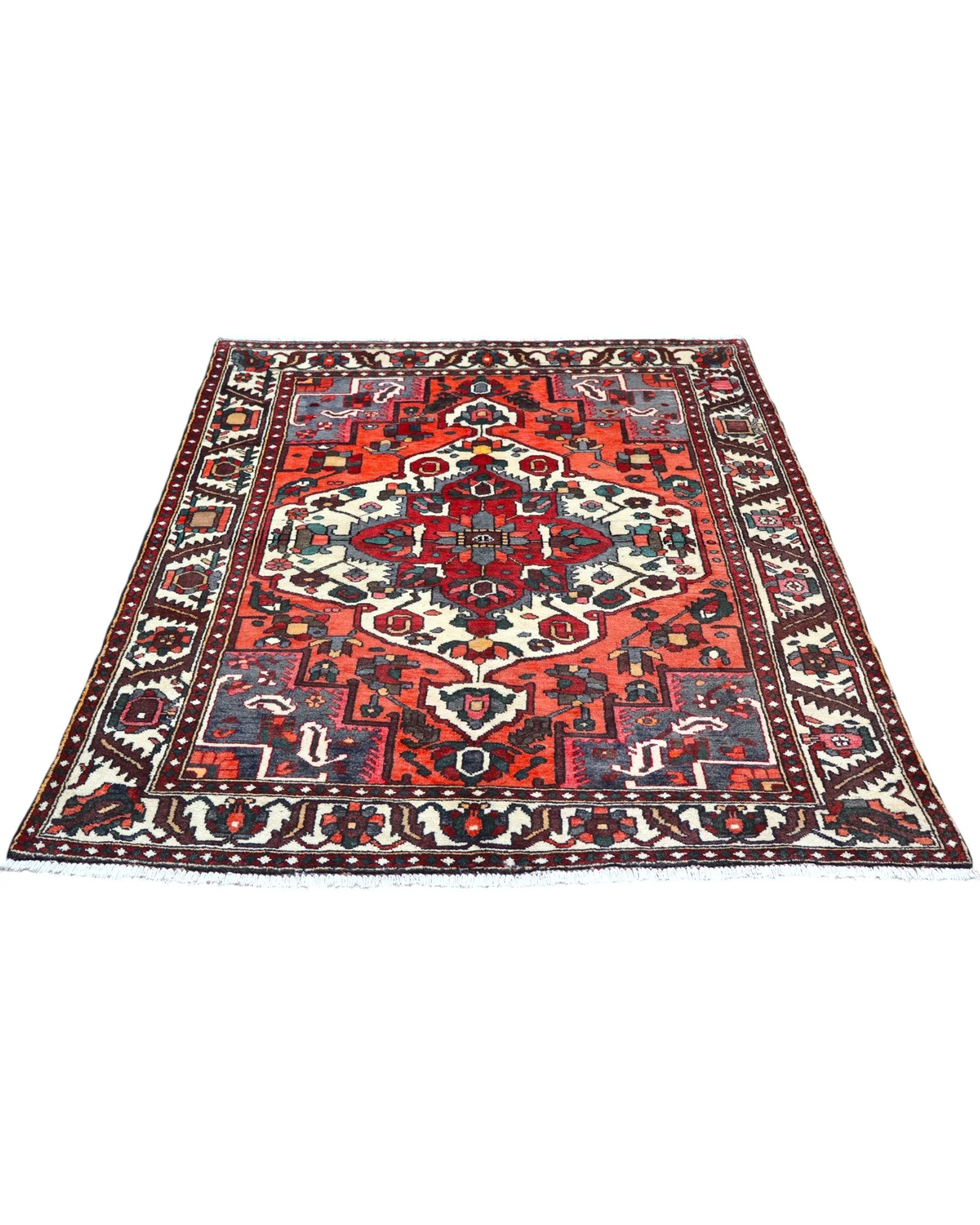 Hand-Knotted Wool Persian Rug, 202 × 155 cm
