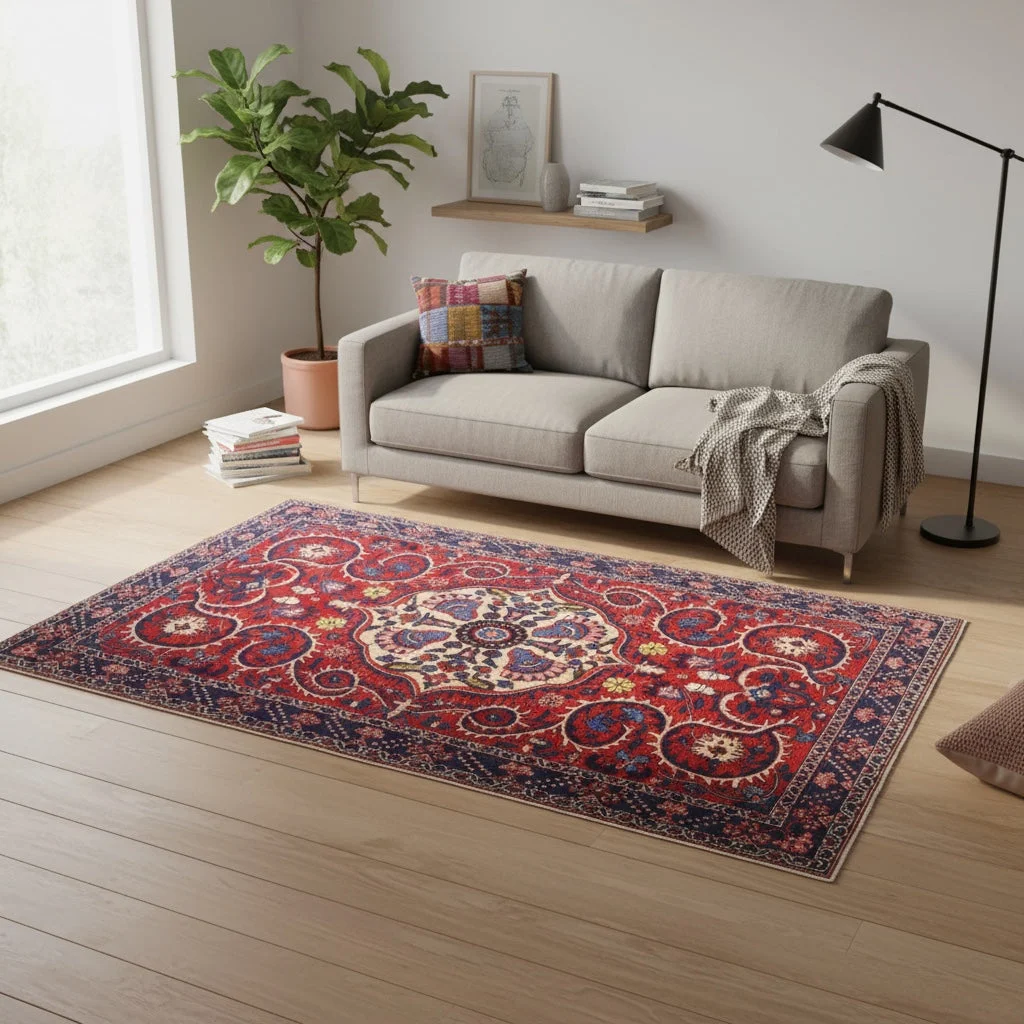 Bakhtiari Persian Rug — hand-knotted, 204 × 136 cm, Wool