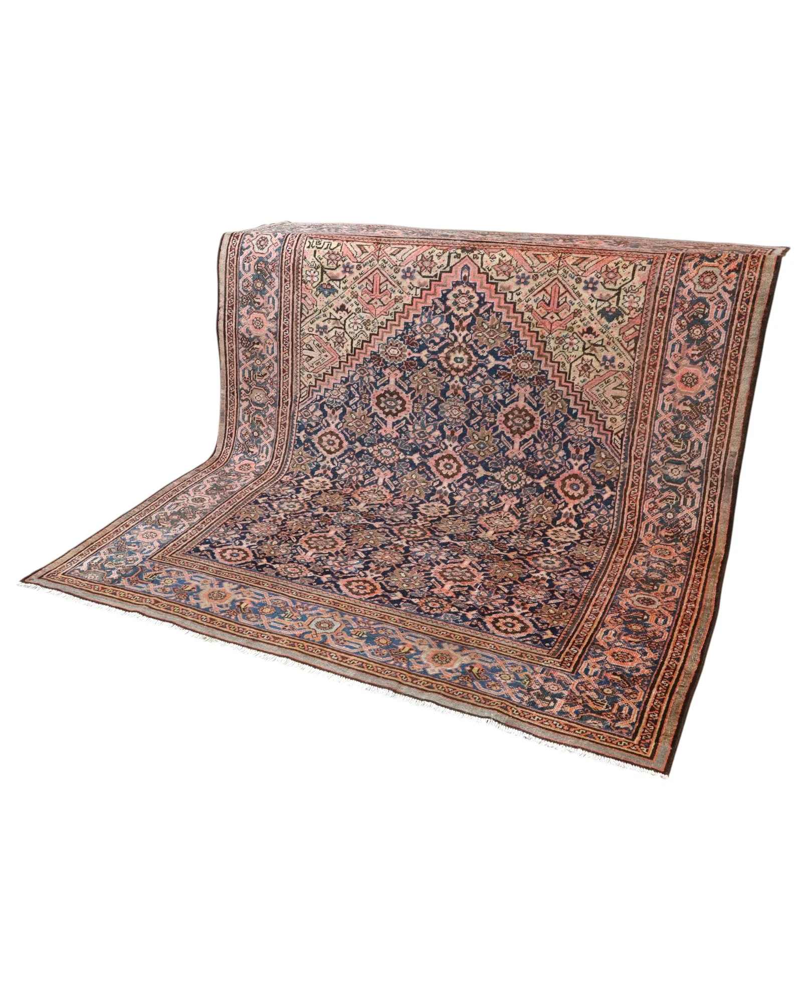Hand-Knotted Wool Malayer Persian Rug, 233 × 207 cm