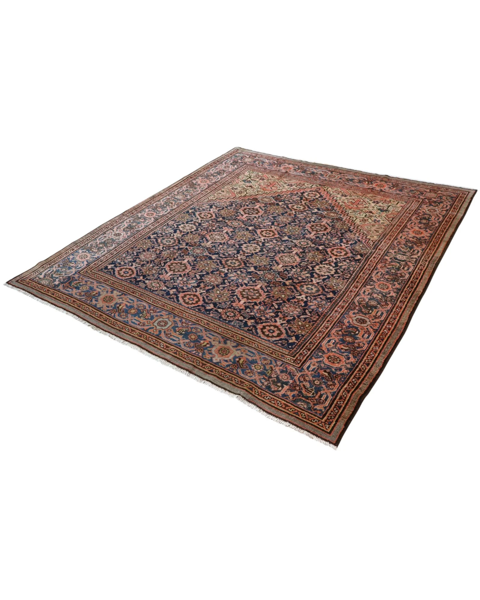 Hand-Knotted Wool Malayer Persian Rug, 233 × 207 cm
