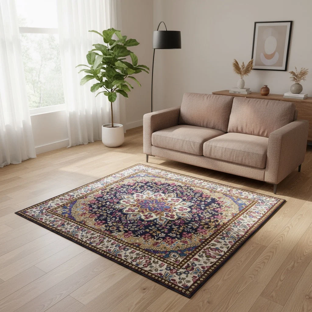 Kerman Persian Rug — hand-knotted, 197 × 187 cm, Wool