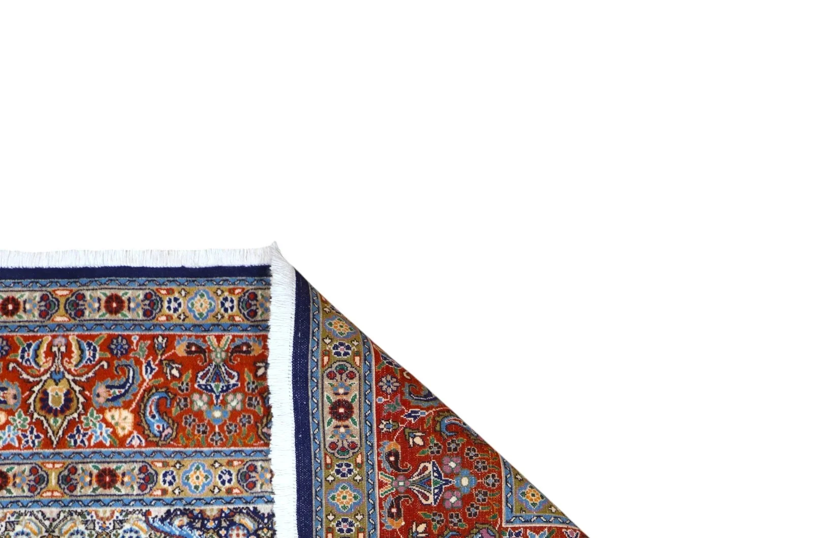 Hand-Knotted Wool & Silk Moud Persian Rug, 225 × 223 cm