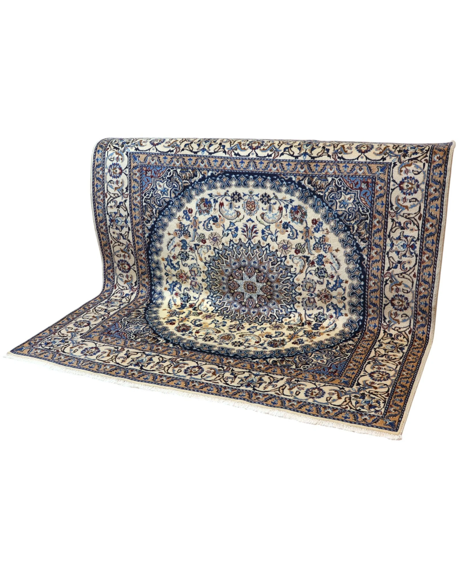 Nain Persian Rug 197 × 193 cm, Wool & Silk, hand-knotted