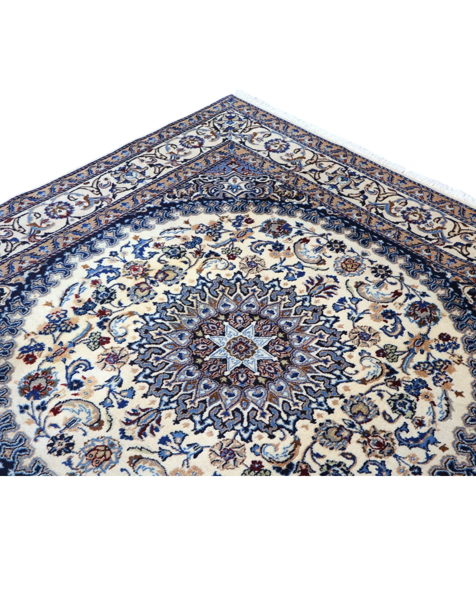 Nain Persian Rug 197 × 193 cm, Wool & Silk, hand-knotted