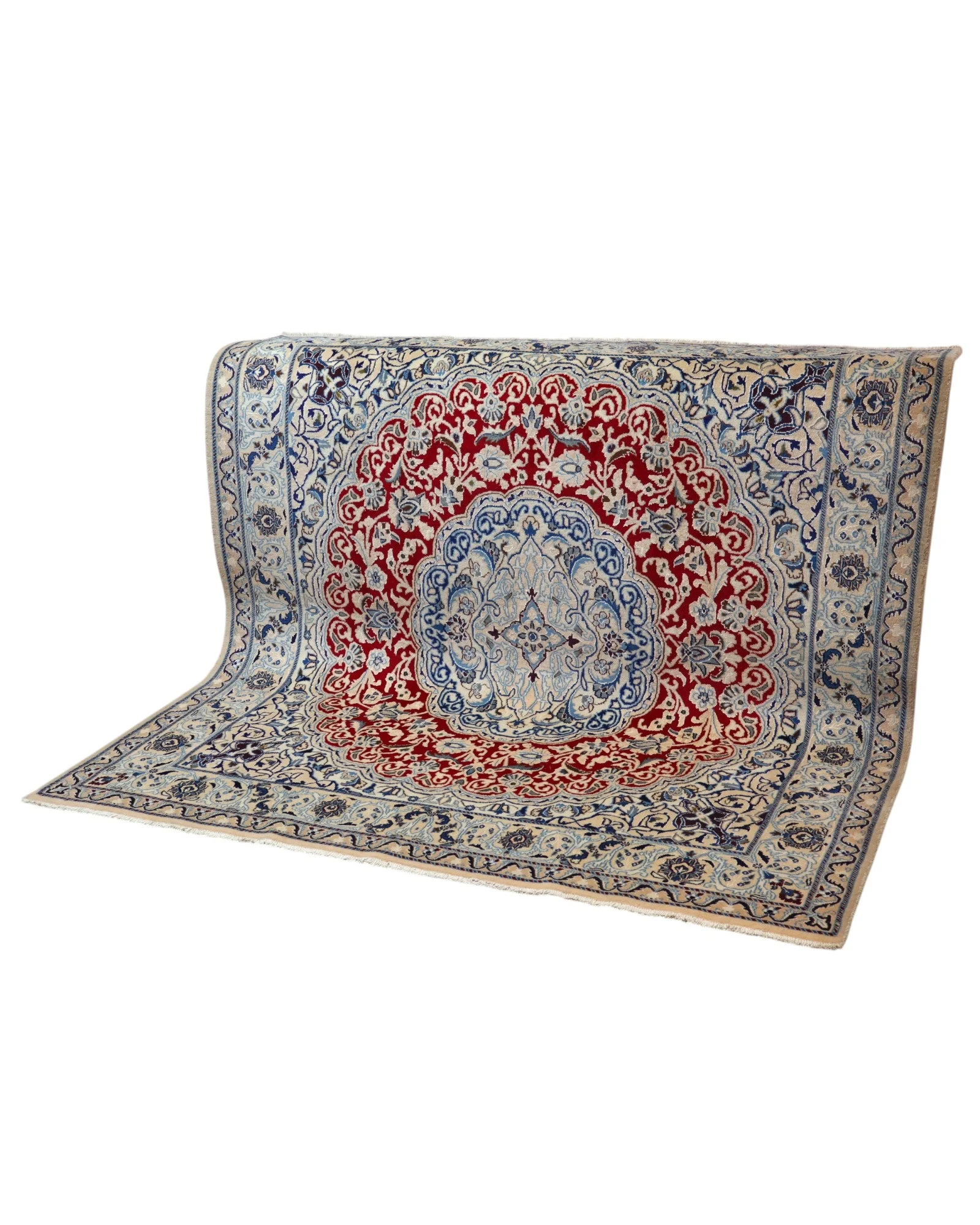 Hand-Knotted Wool Nain Persian Rug, 200 × 200 cm
