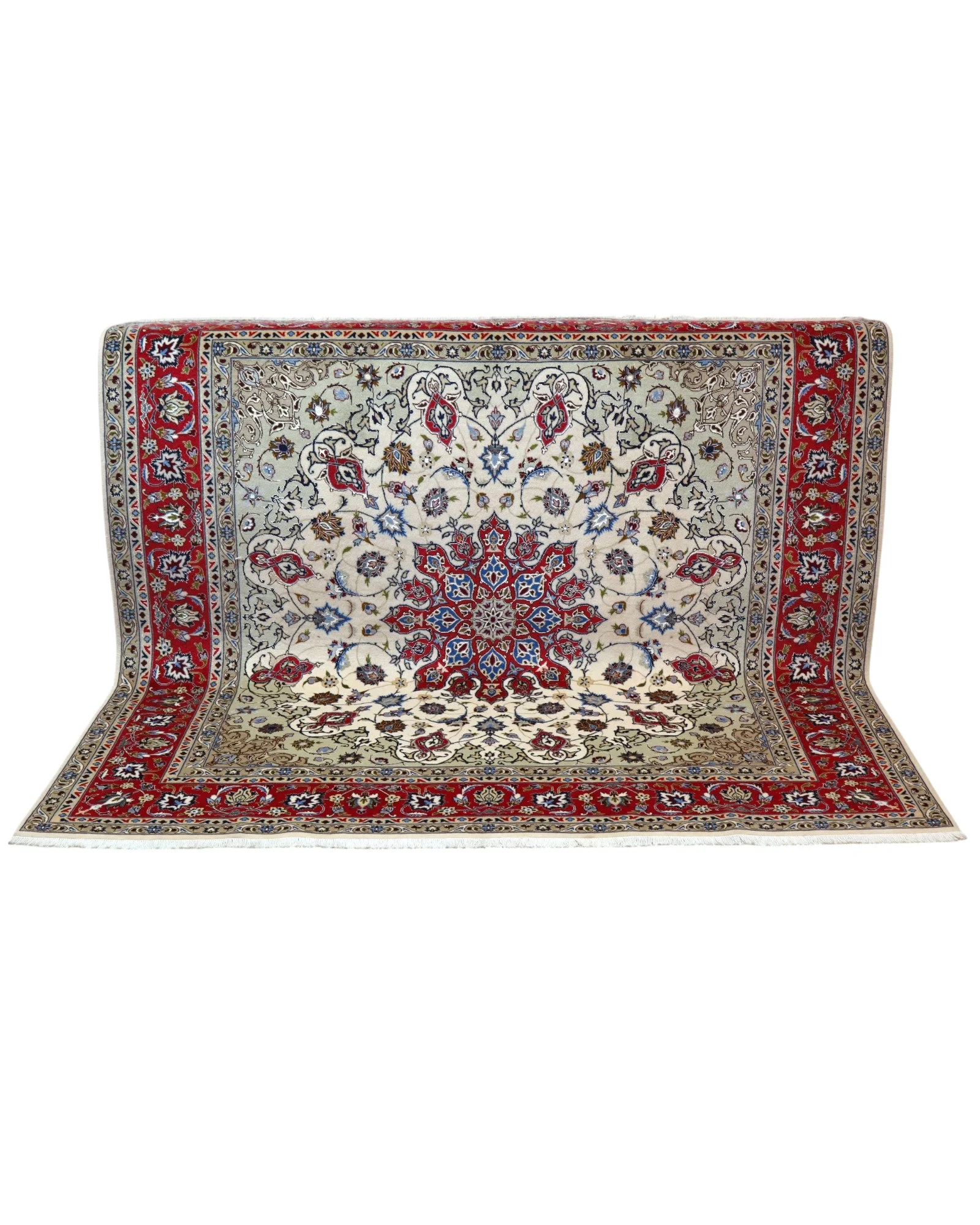 Hand-Knotted Wool & Silk Tabriz Persian Rug, 200 × 197 cm