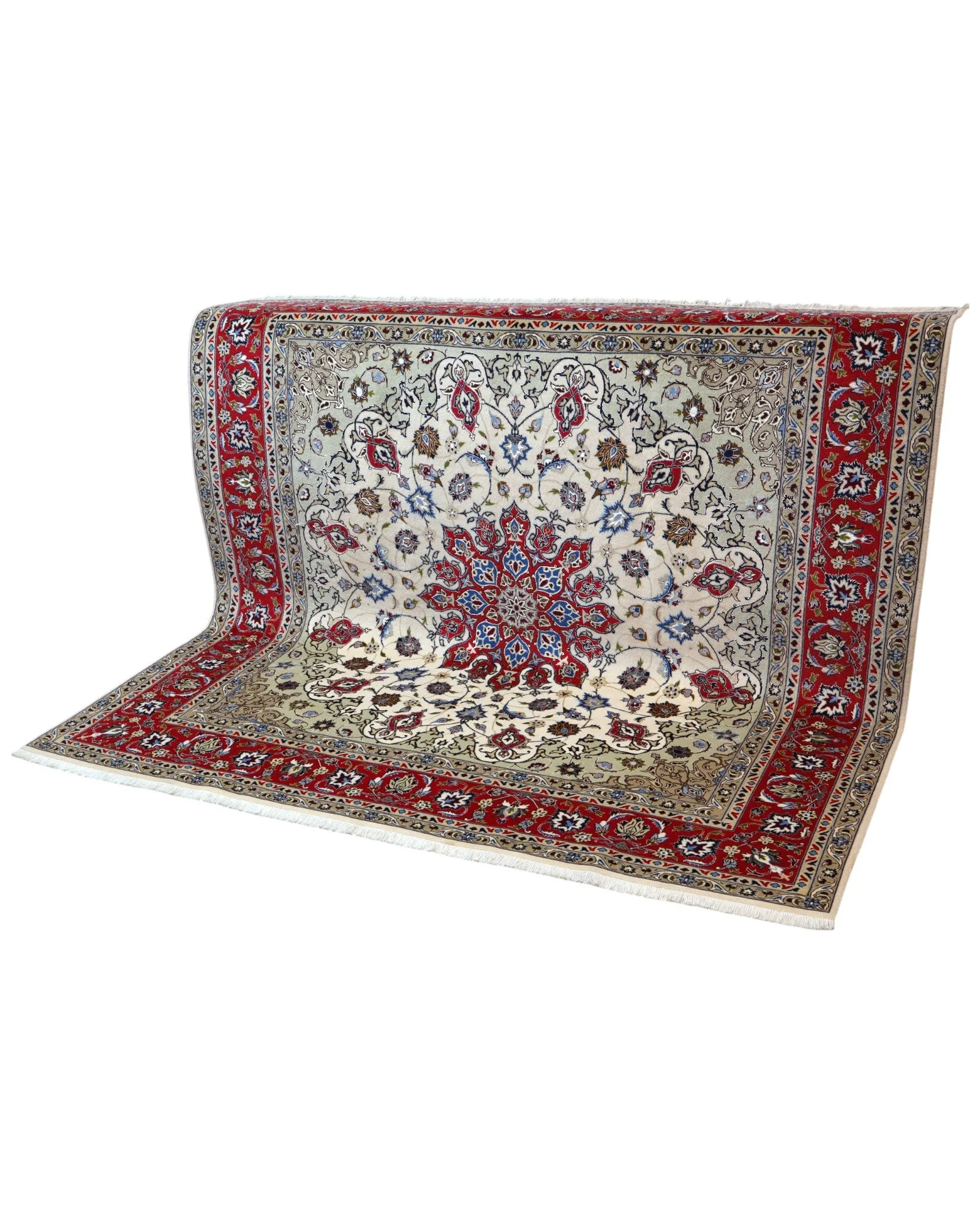 Hand-Knotted Wool & Silk Tabriz Persian Rug, 200 × 197 cm