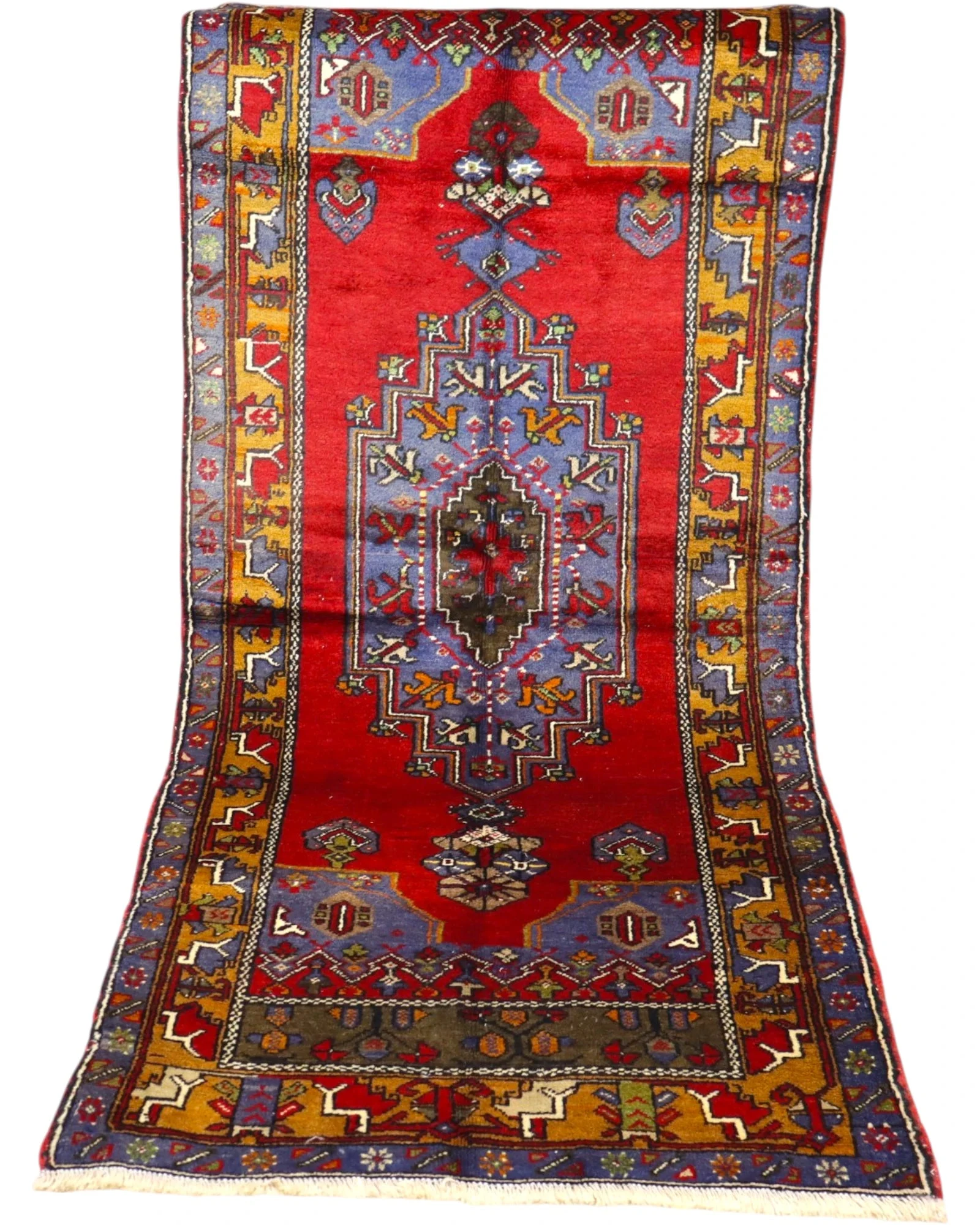 Hand-Knotted Wool Oriental Rug, 230 × 97 cm