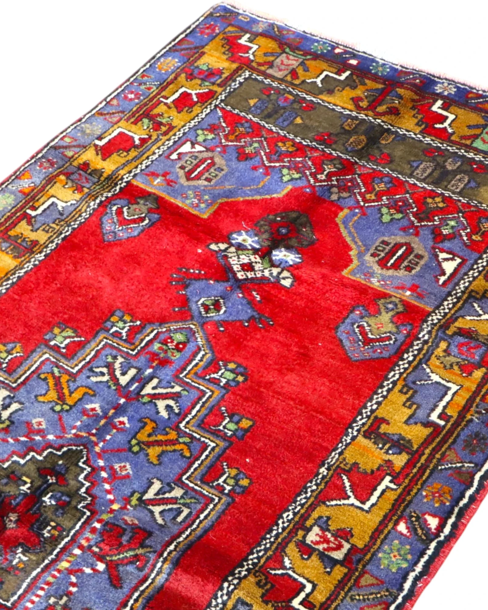 Hand-Knotted Wool Oriental Rug, 230 × 97 cm