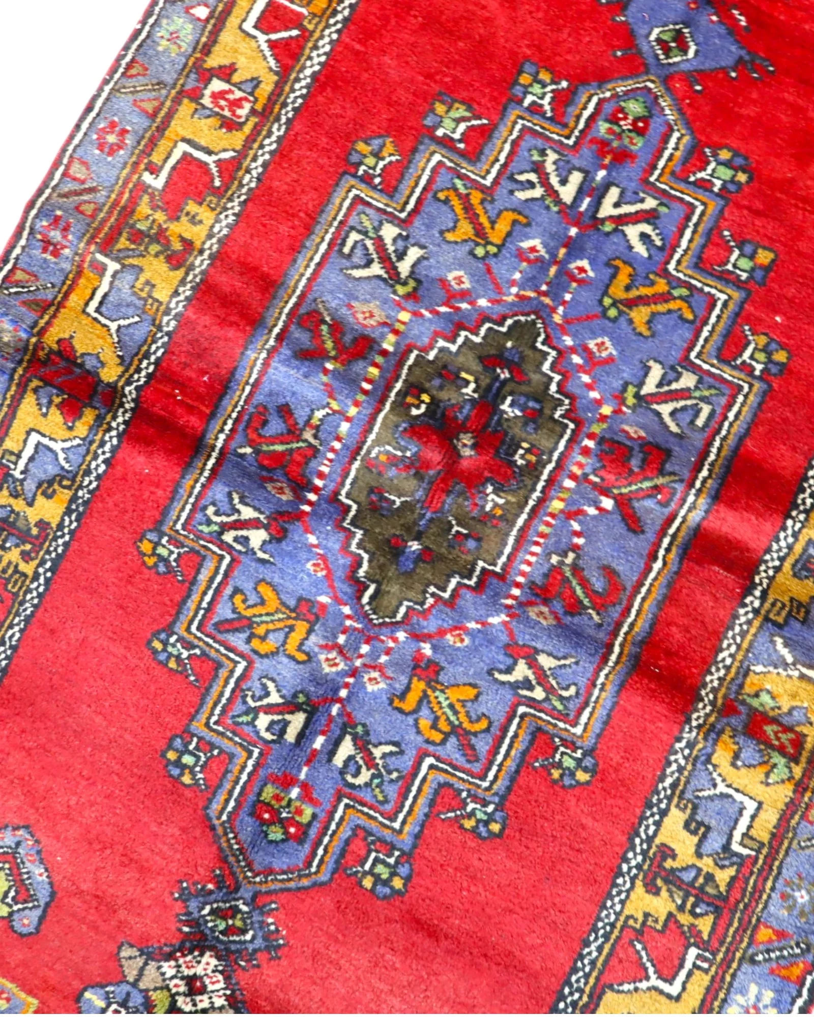 Hand-Knotted Wool Oriental Rug, 230 × 97 cm