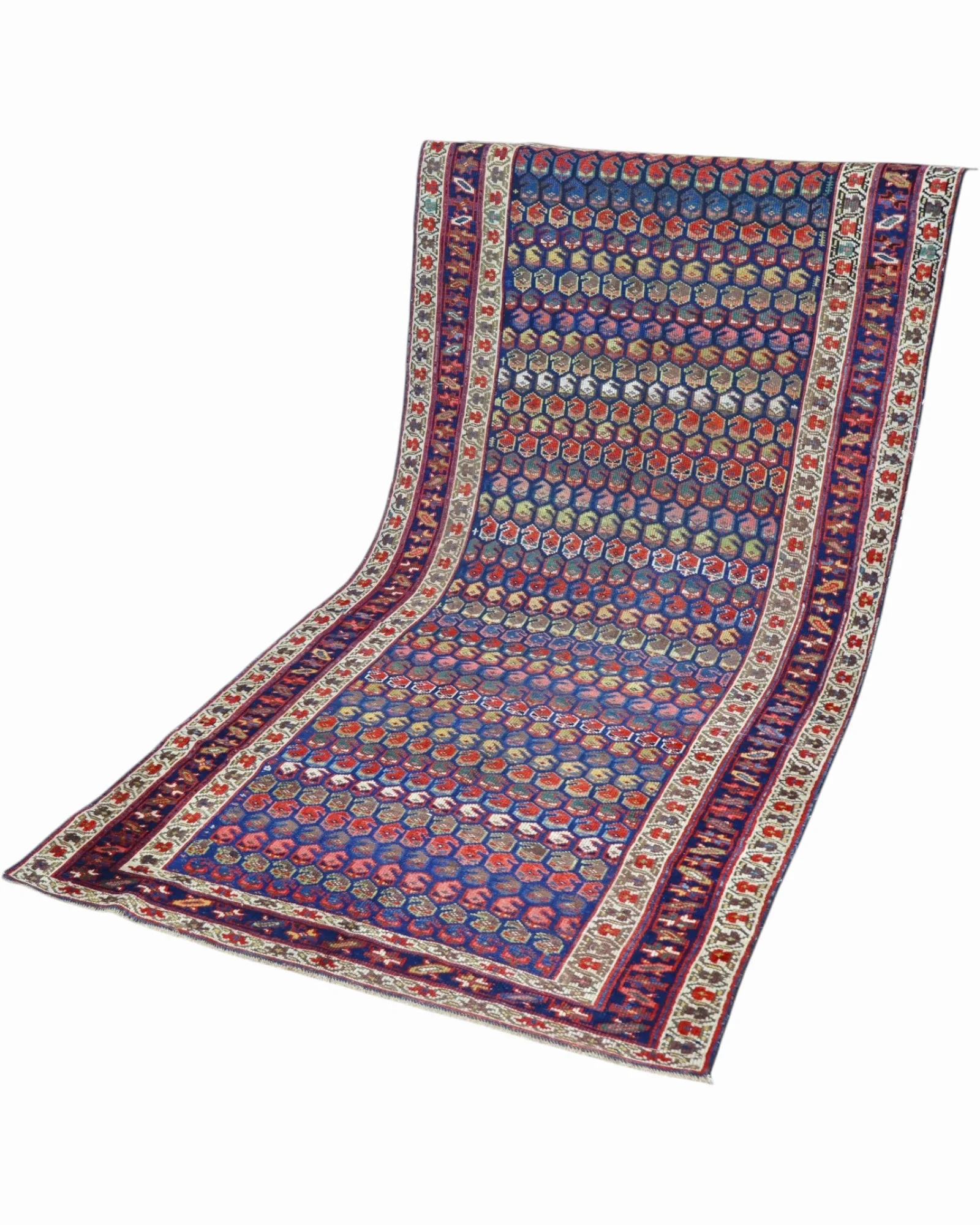 orientteppich-kaukasus-266-x-136-cm-schurwolle-handgeknupft-blau-6 Turkish Rug — hand-knotted, 266 × 136 cm, Wool