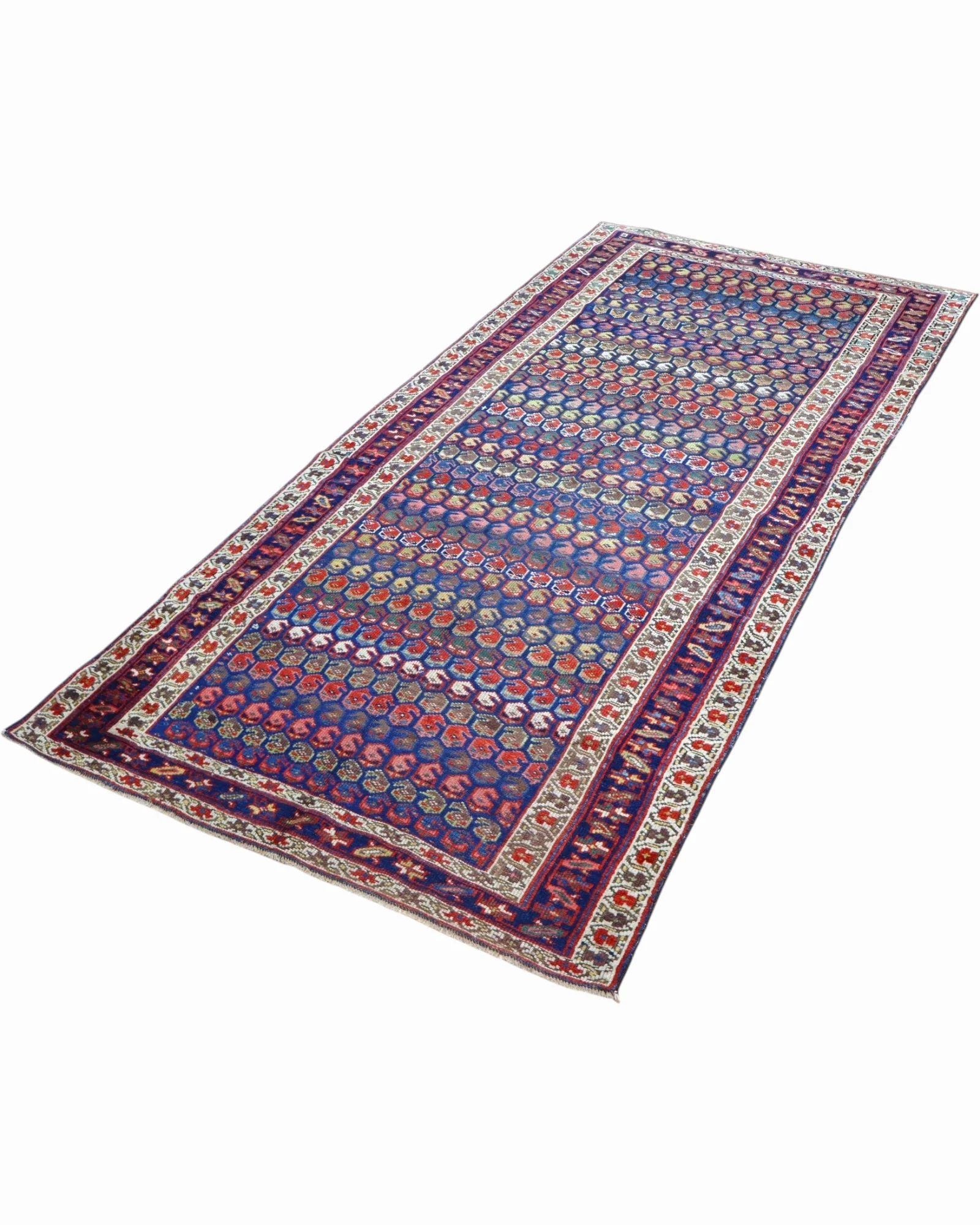orientteppich-kaukasus-266-x-136-cm-schurwolle-handgeknupft-blau-12 Turkish Rug — hand-knotted, 266 × 136 cm, Wool
