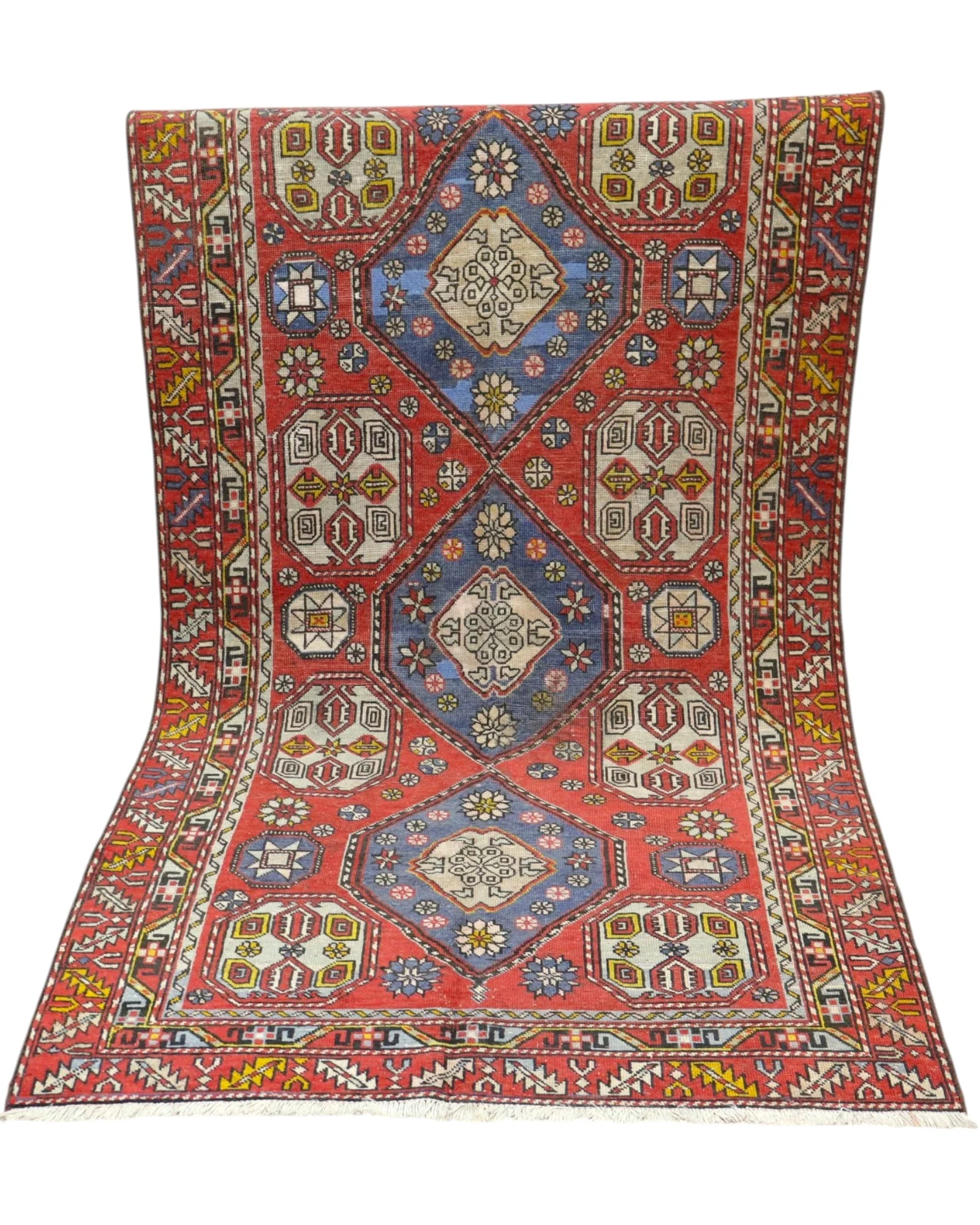 orientteppich-kaukasus-222-x-125-cm-schurwolle-handgeknupft-12 Hand-Knotted Wool Turkish Rug, 222 × 125 cm