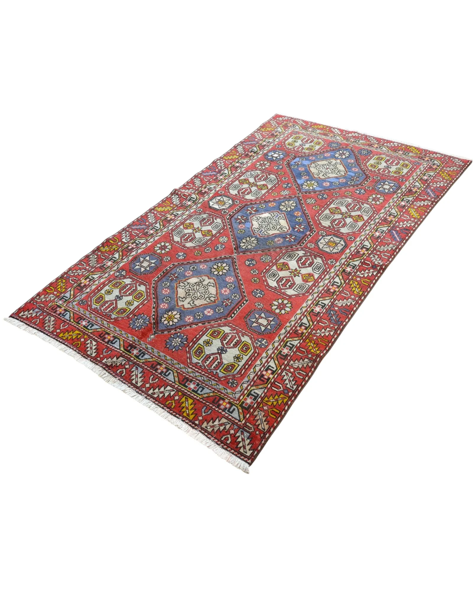 orientteppich-kaukasus-222-x-125-cm-schurwolle-handgeknupft-17 Hand-Knotted Wool Turkish Rug, 222 × 125 cm