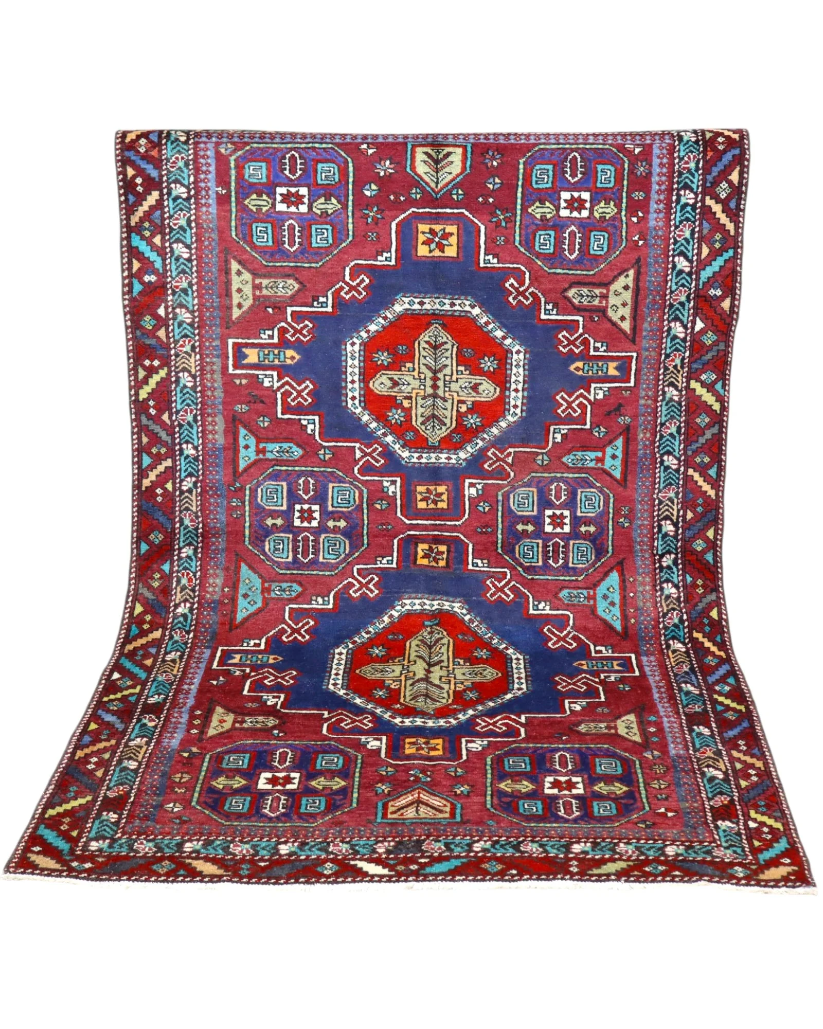 Turkish Rug 198 × 130 cm, Wool, hand-knotted