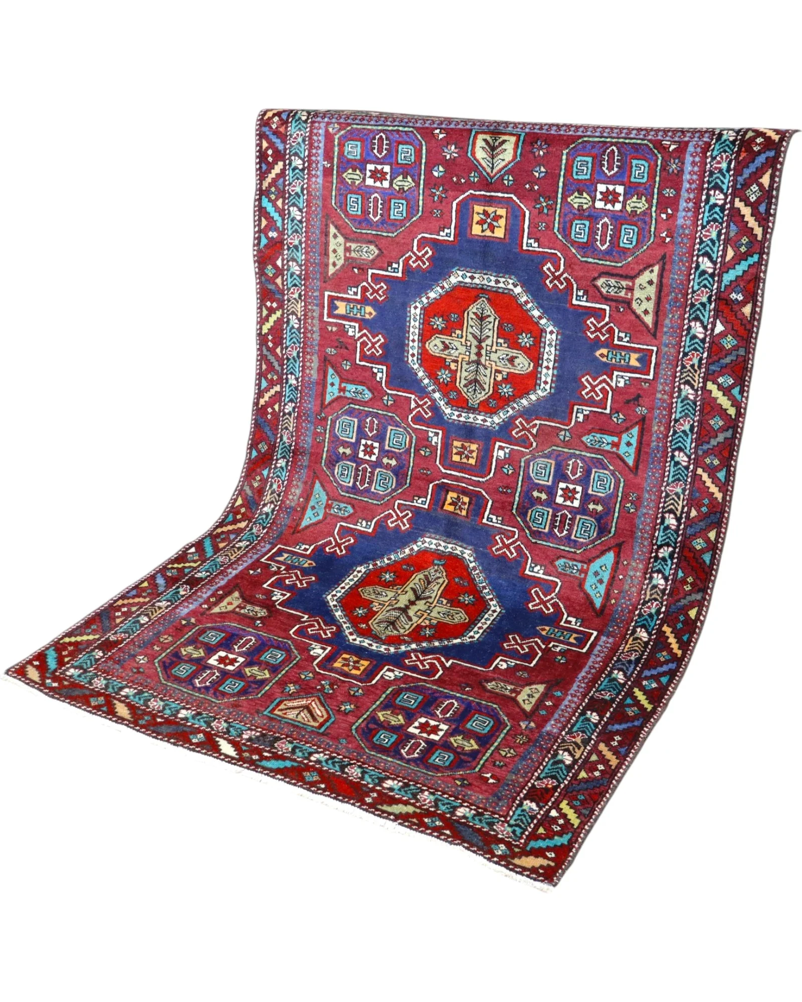 Turkish Rug 198 × 130 cm, Wool, hand-knotted