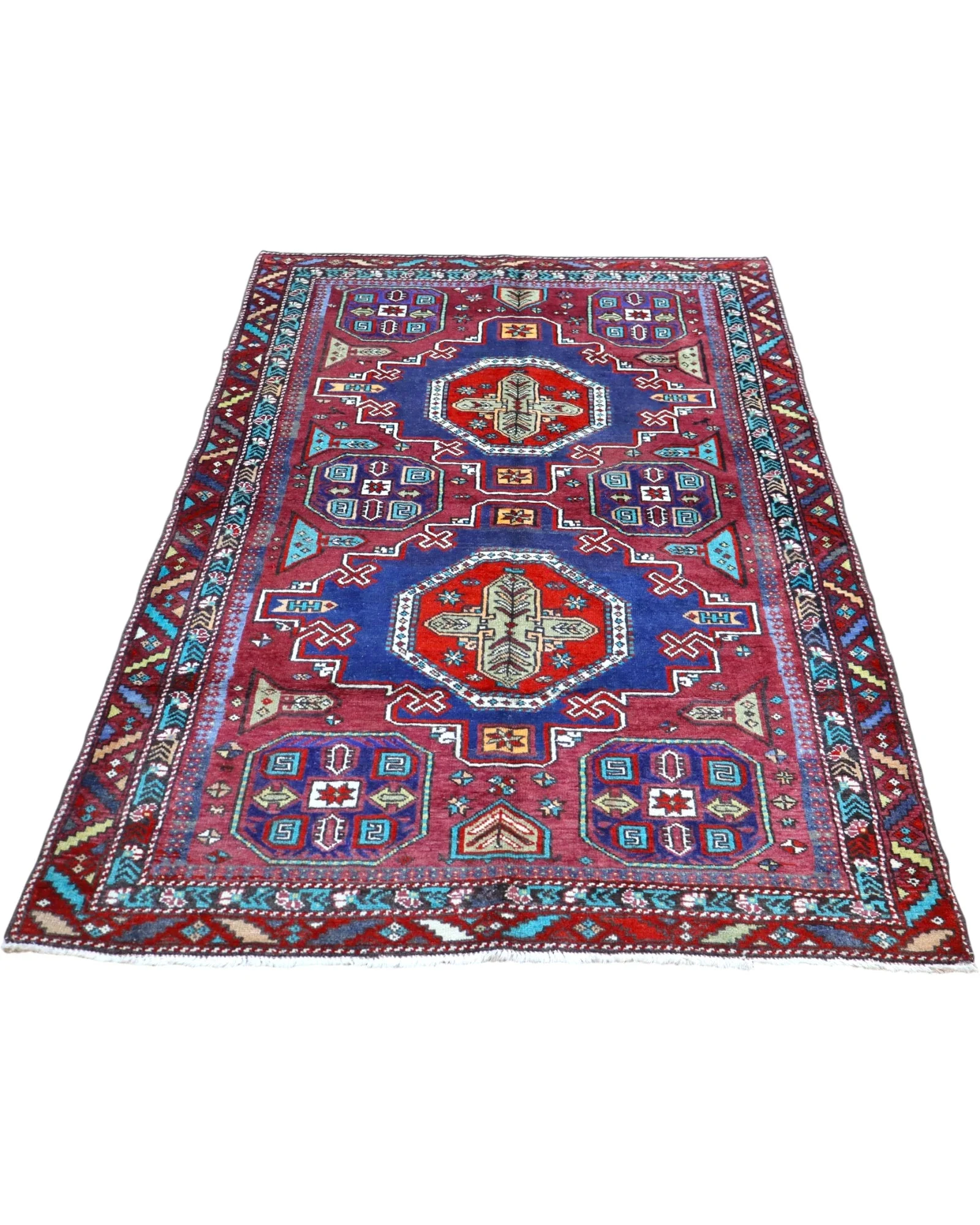 Turkish Rug 198 × 130 cm, Wool, hand-knotted