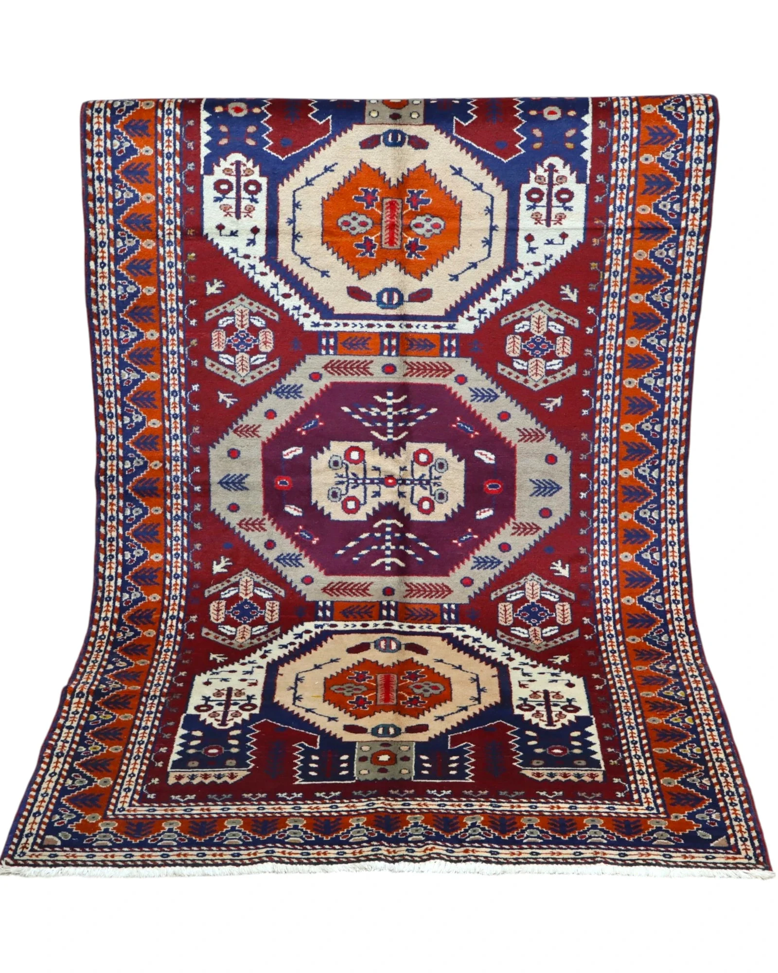 Hand-Knotted Wool Turkish Rug, 200 × 125 cm